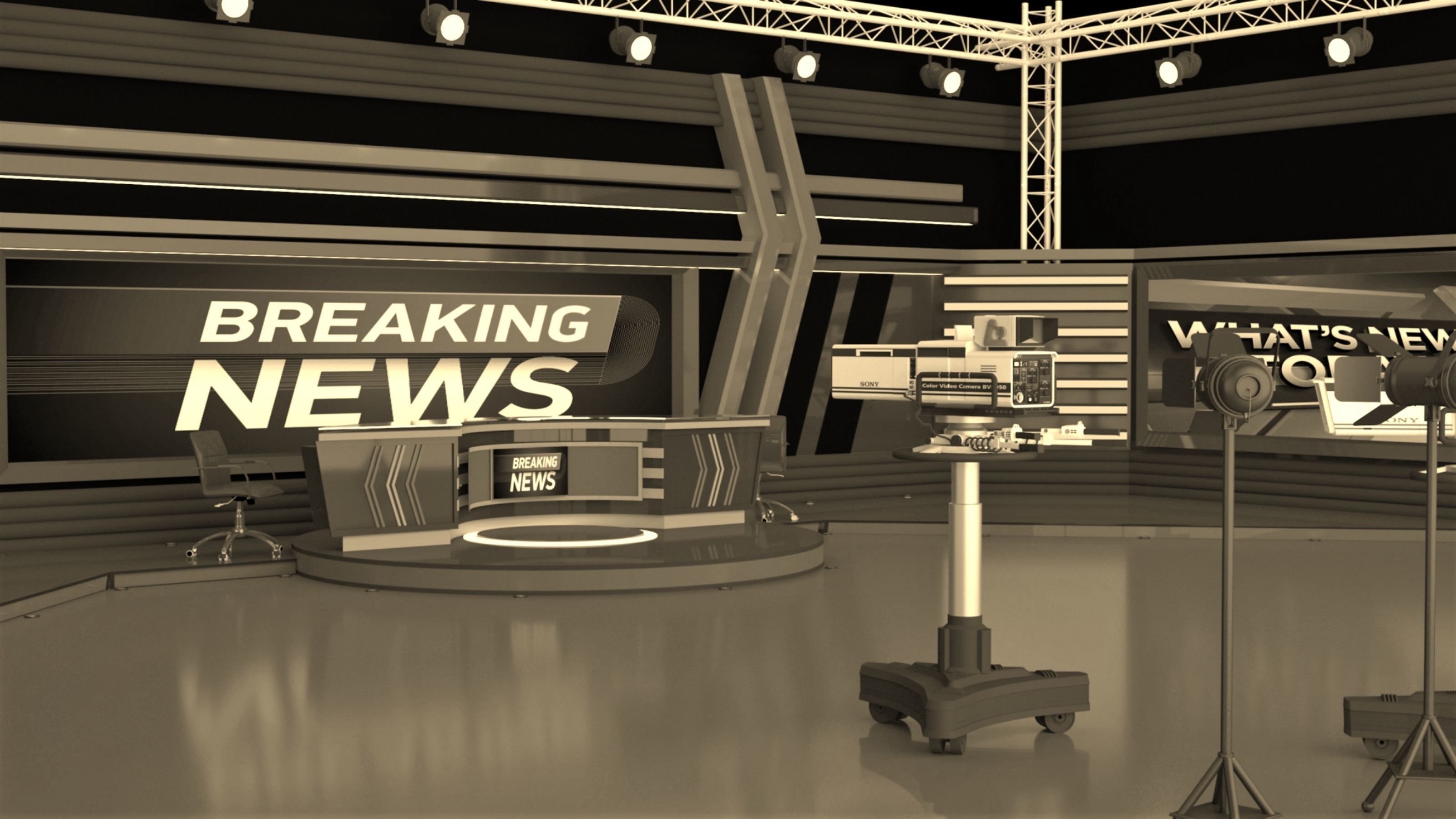 TV Live Studio 3D model_25