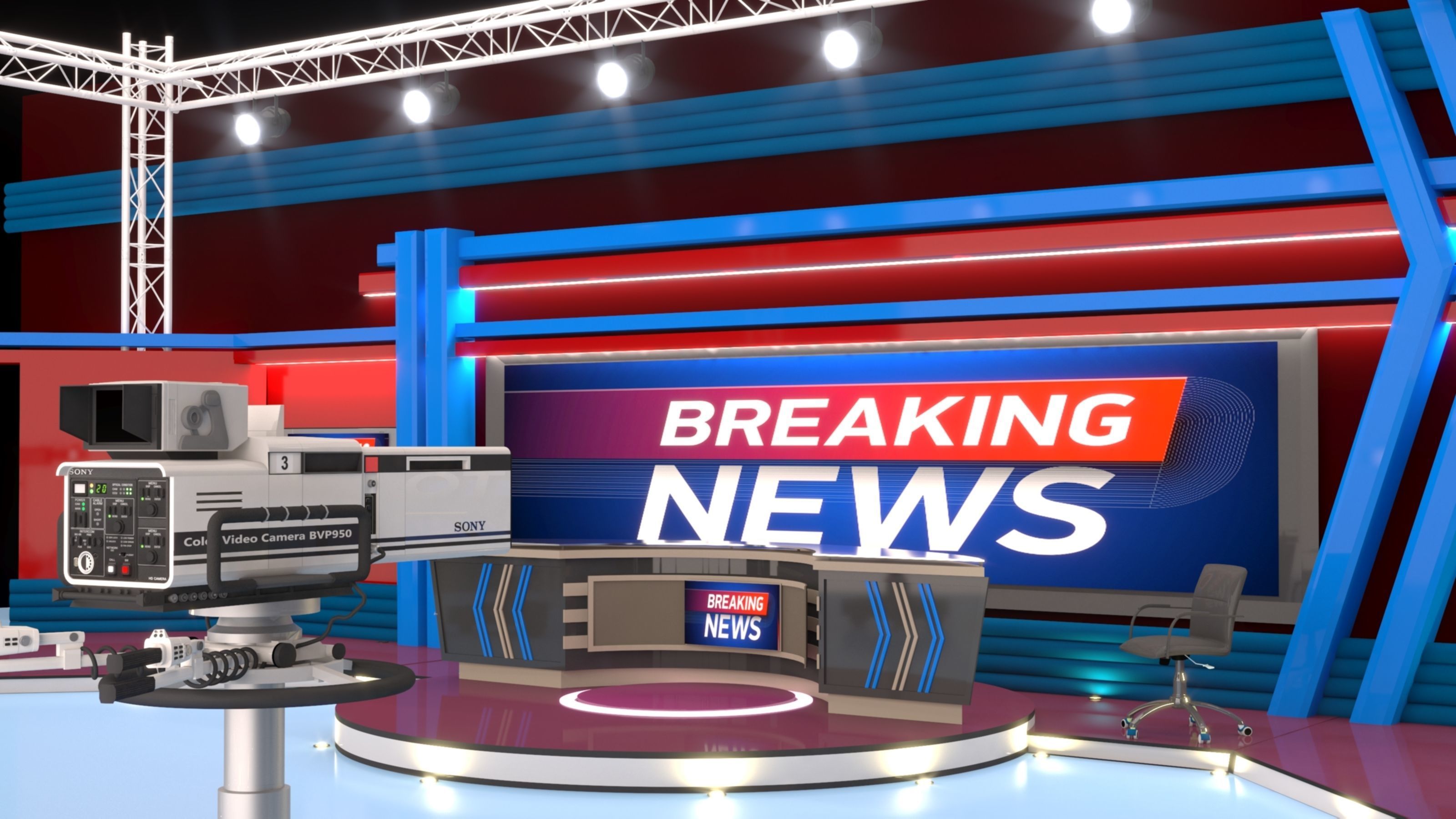 TV Live Studio 3D model_46