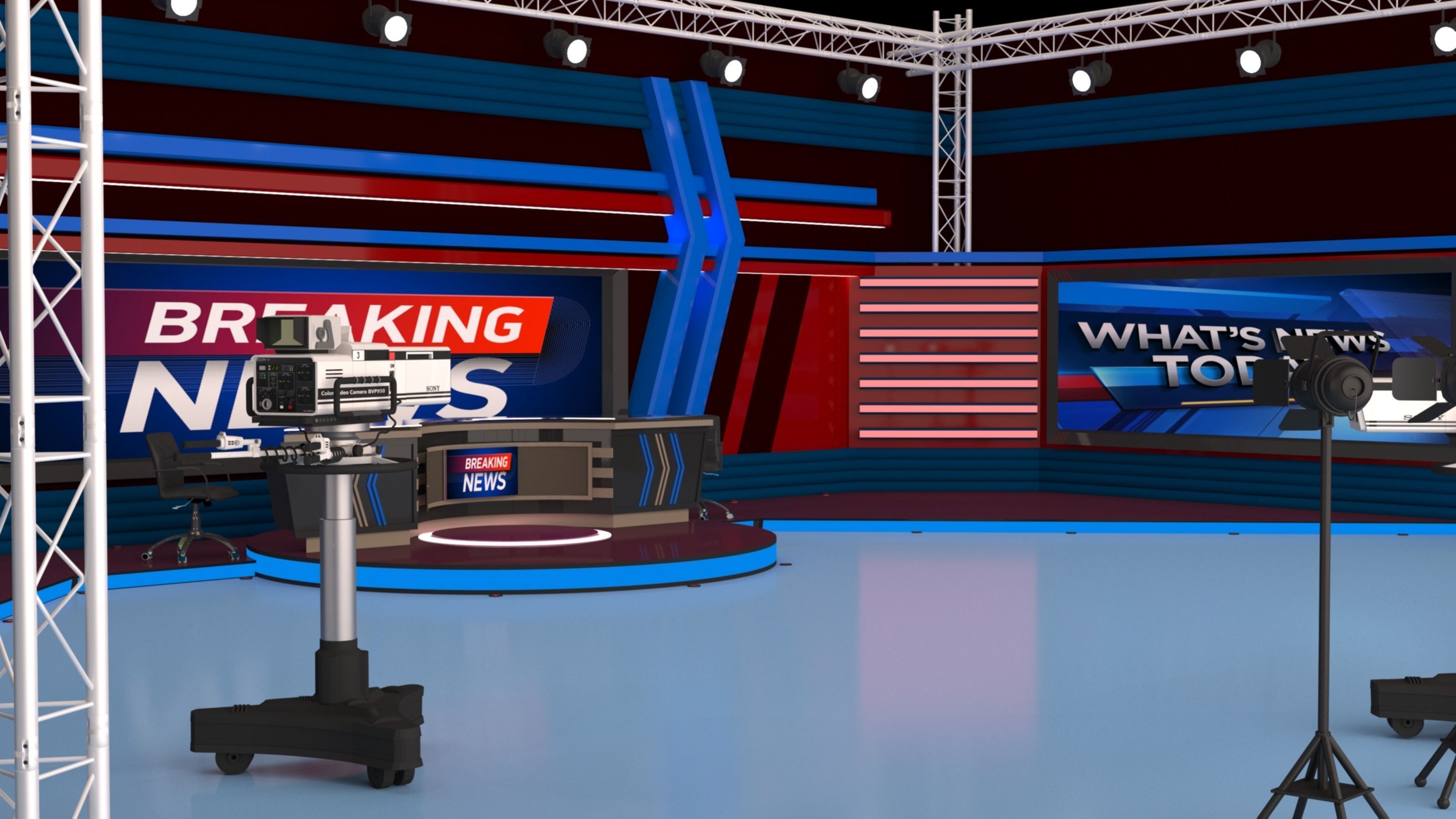 TV Live Studio 3D model_19