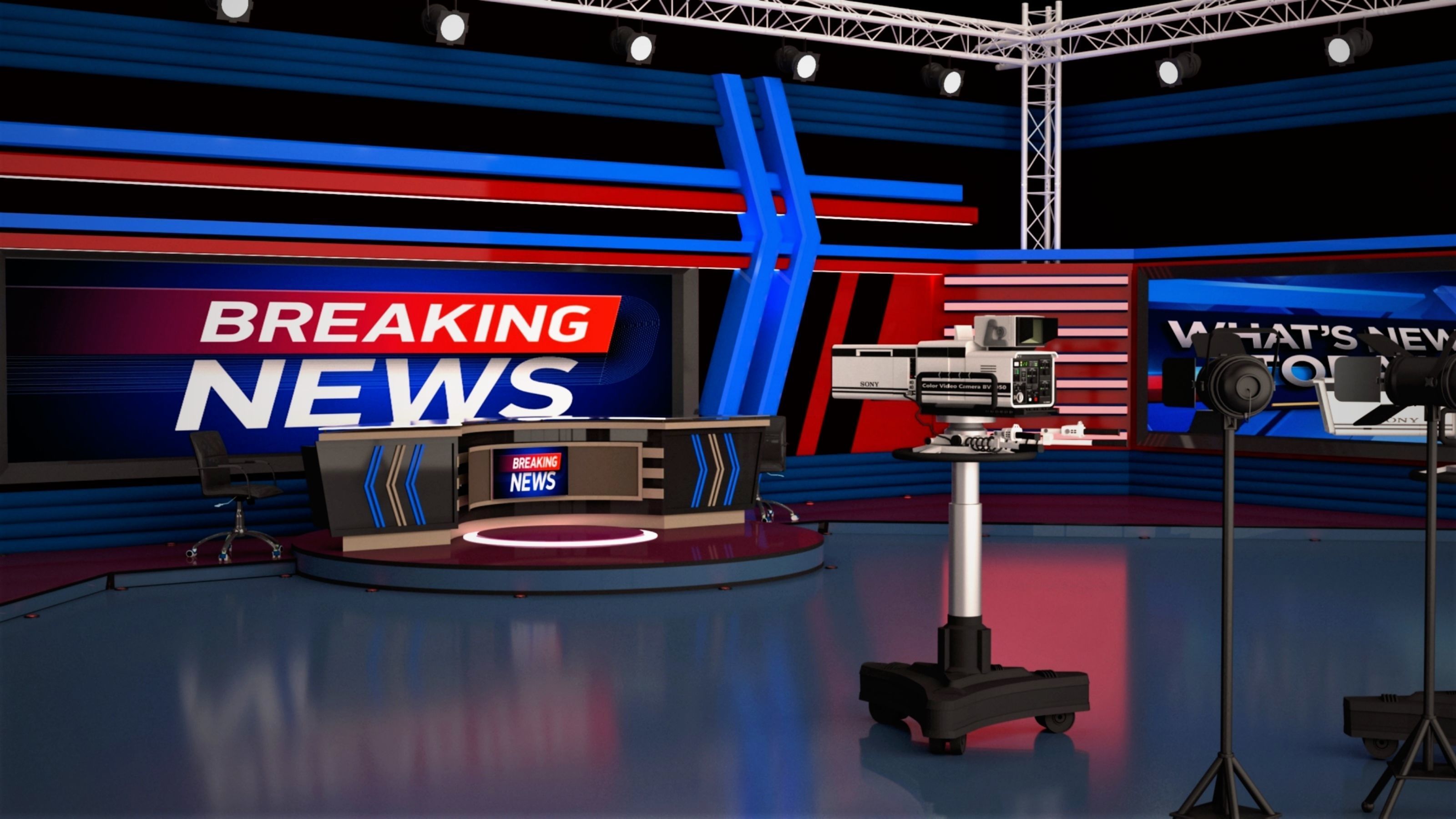 TV Live Studio 3D model_21