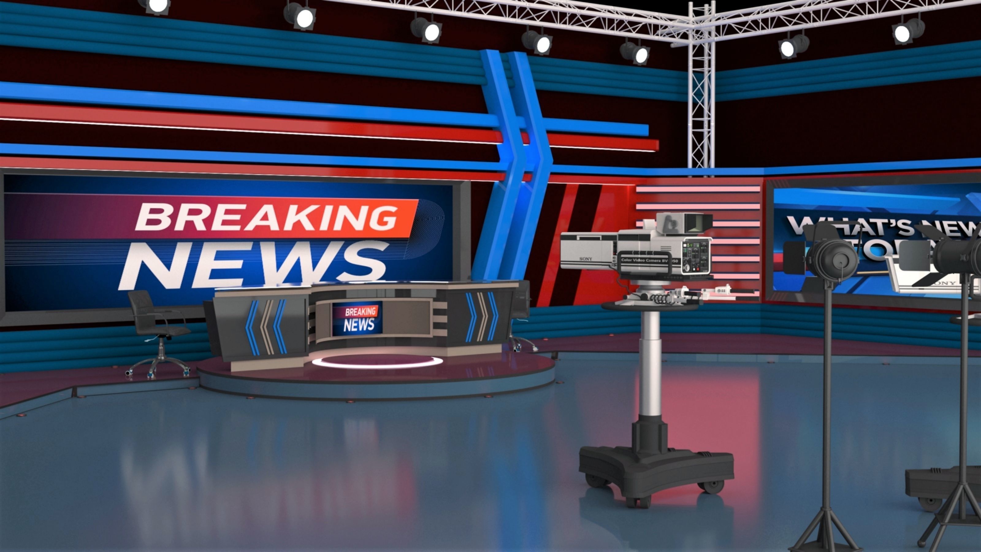 TV Live Studio 3D model_22