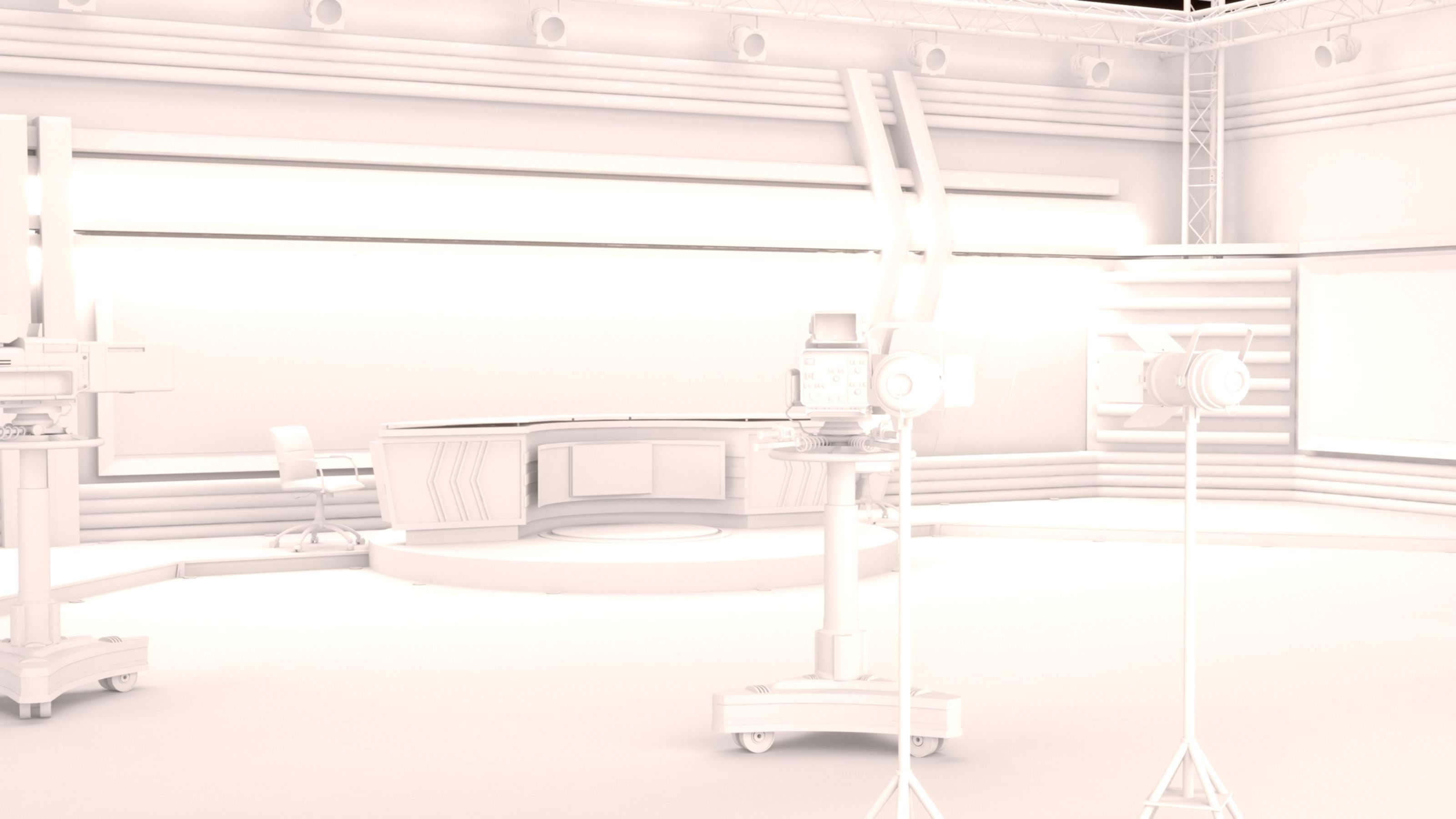 TV Live Studio 3D model_26