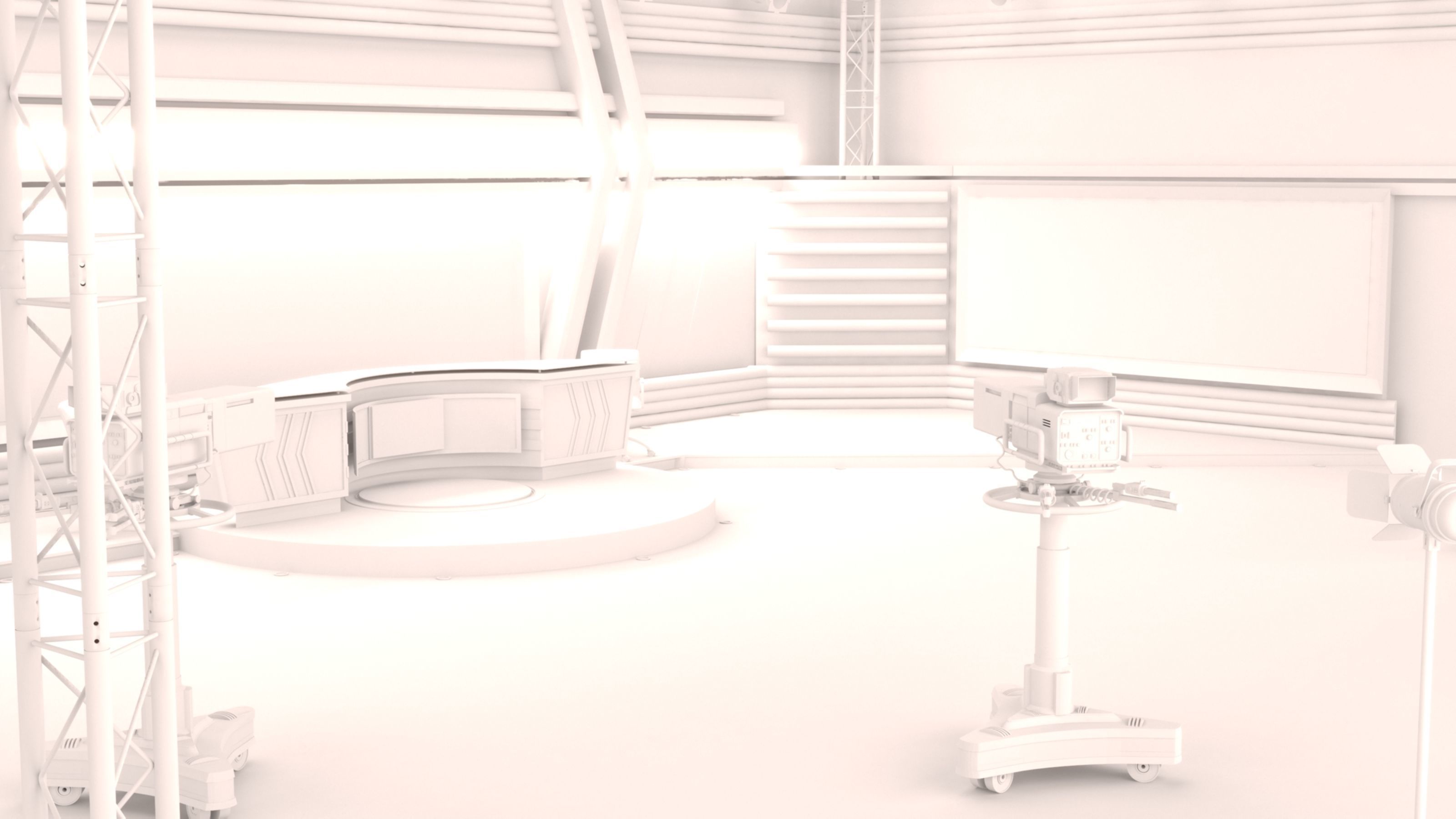 TV Live Studio 3D model_30