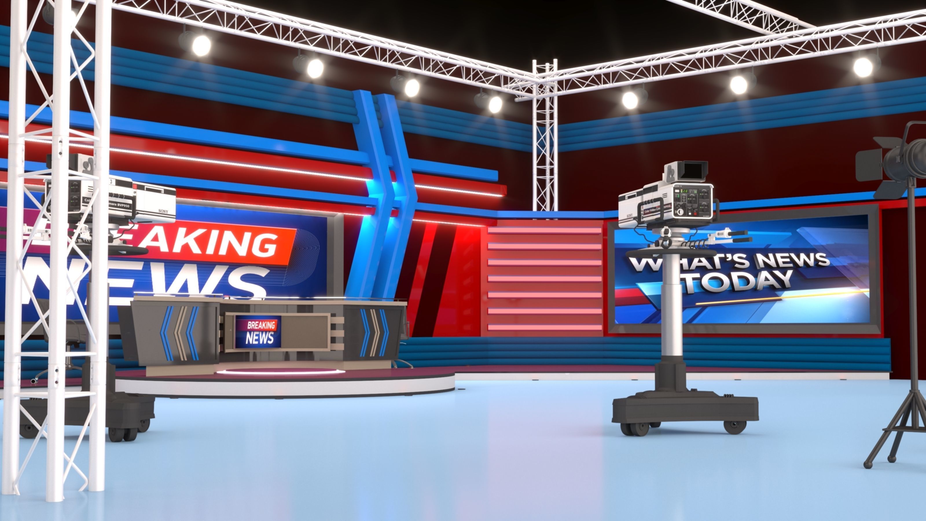 TV Live Studio 3D model_11