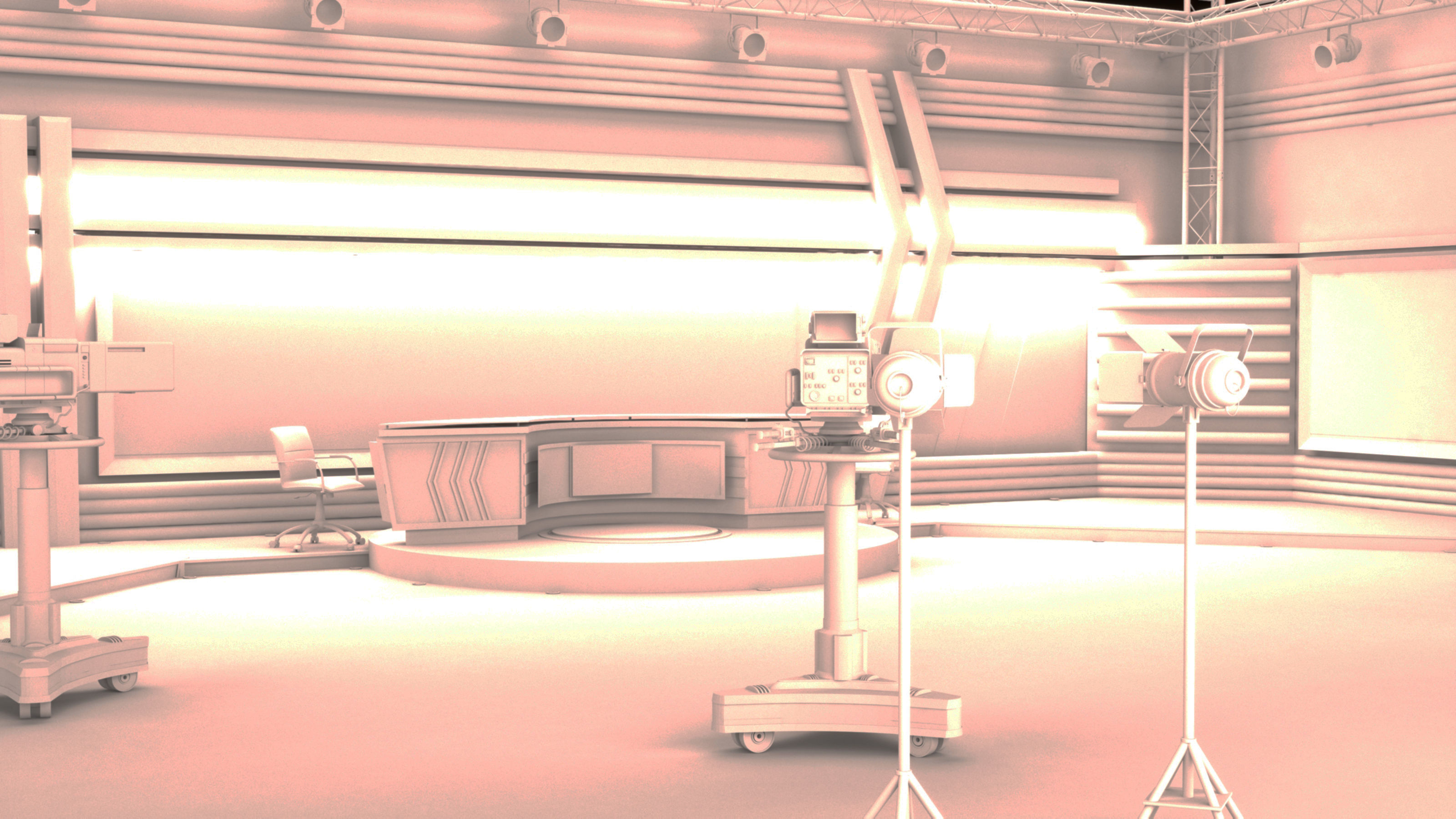 TV Live Studio 3D model_33