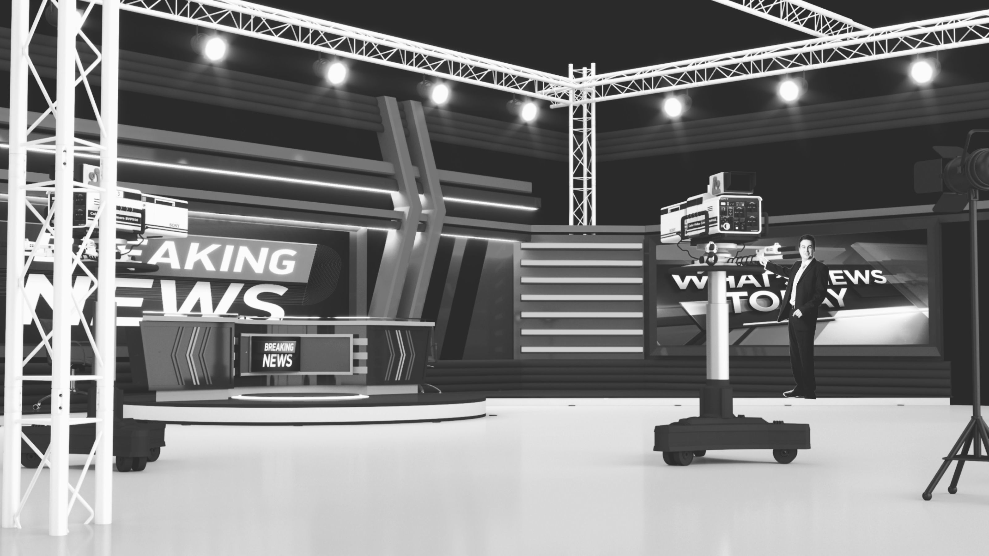 TV Live Studio 3D model_13