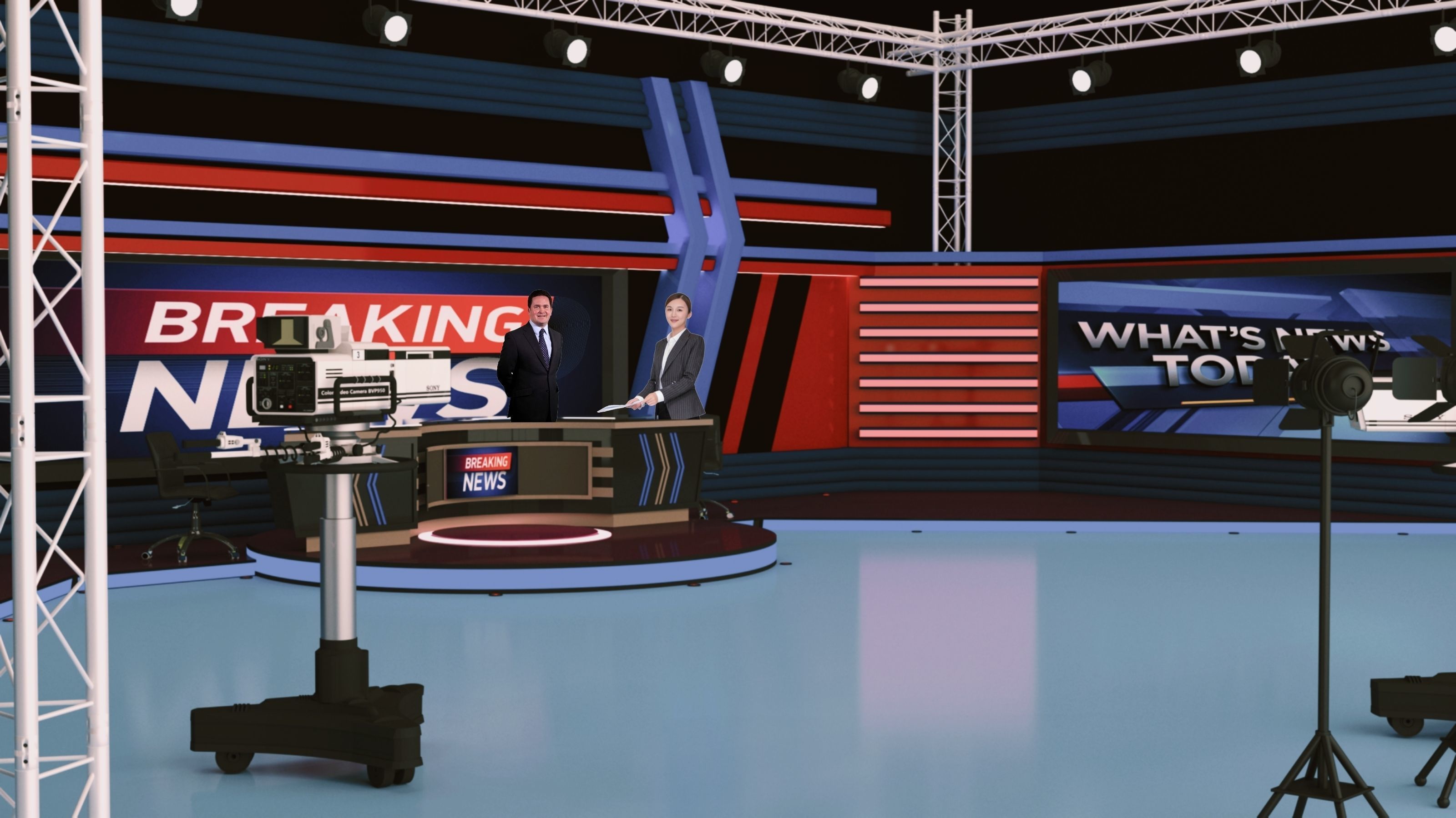 TV Live Studio 3D model_17