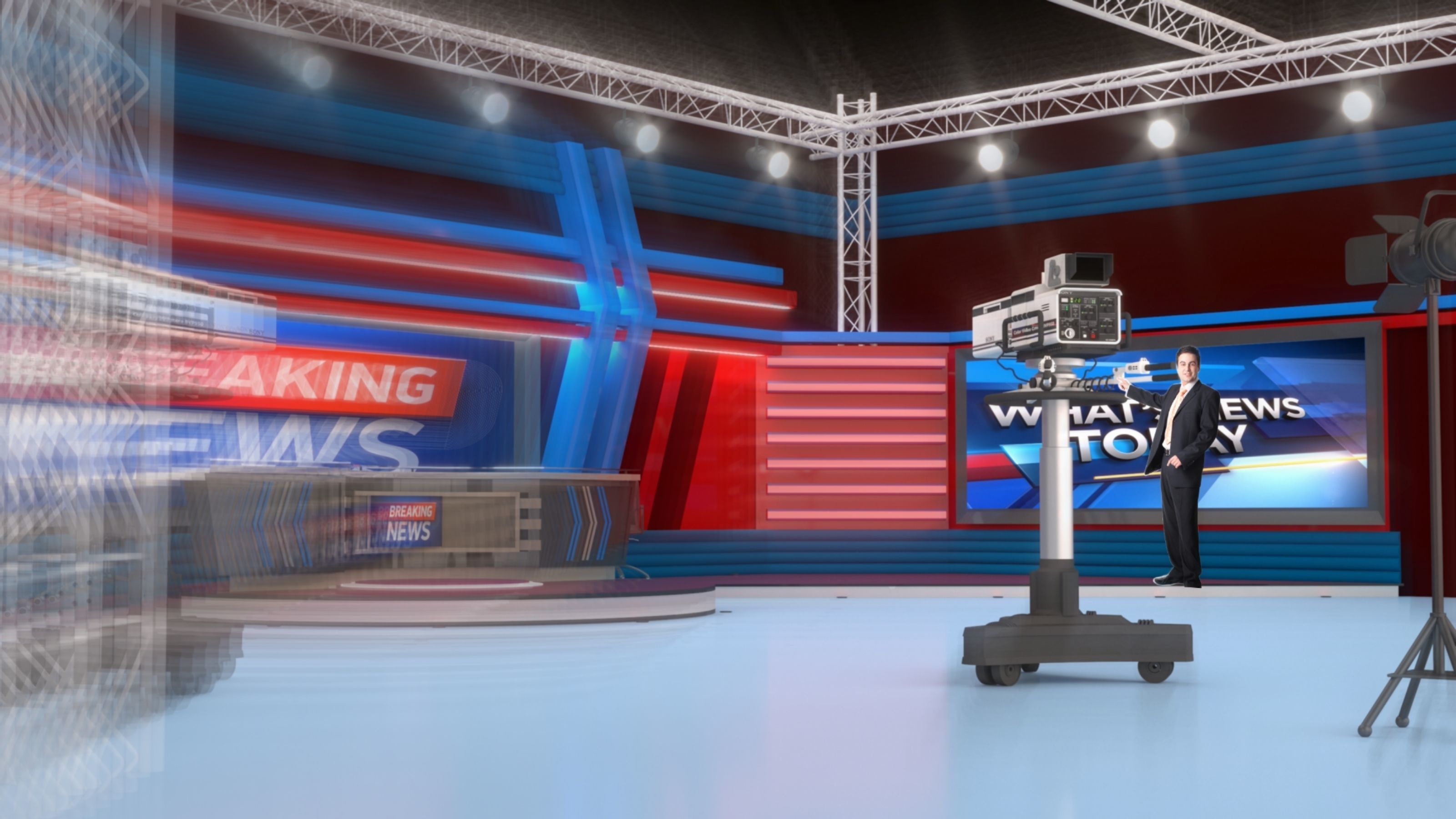 TV Live Studio 3D model_15