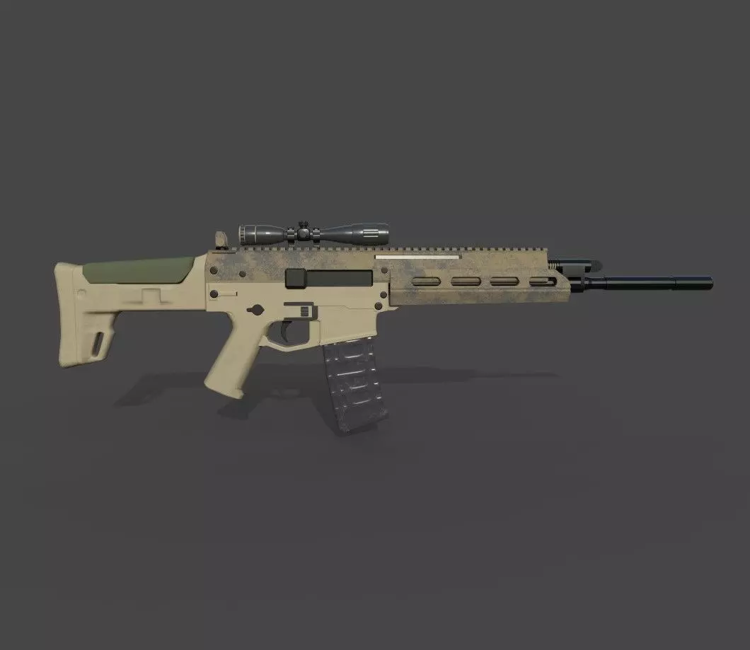 3D Rifle Models  Low-poly 3D model_0