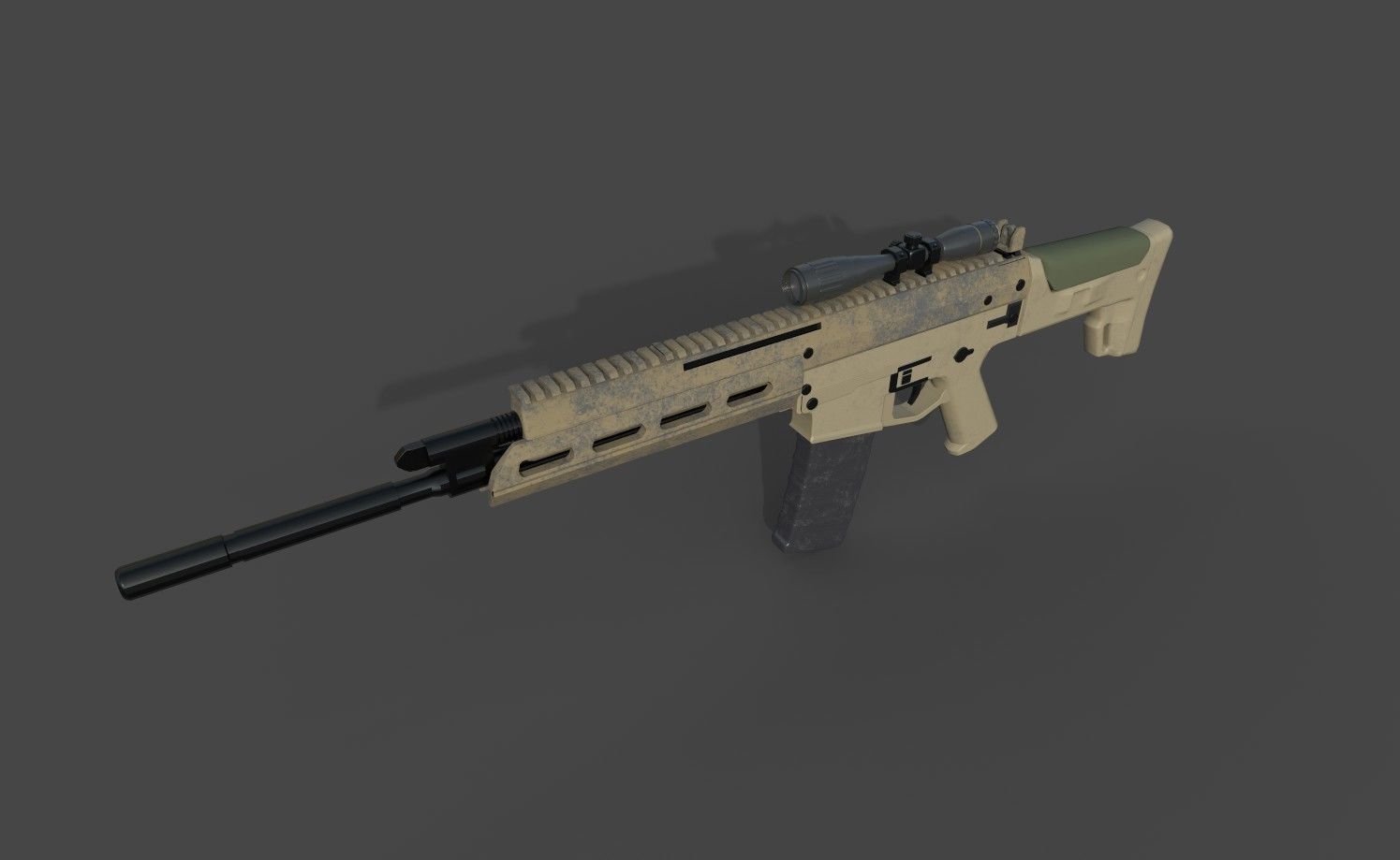 3D Rifle Models  Low-poly 3D model_6