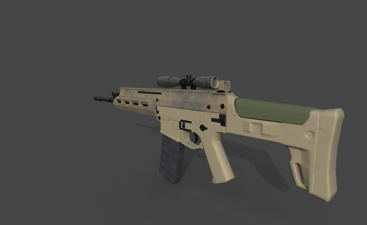 3D Rifle Models  Low-poly 3D model_5