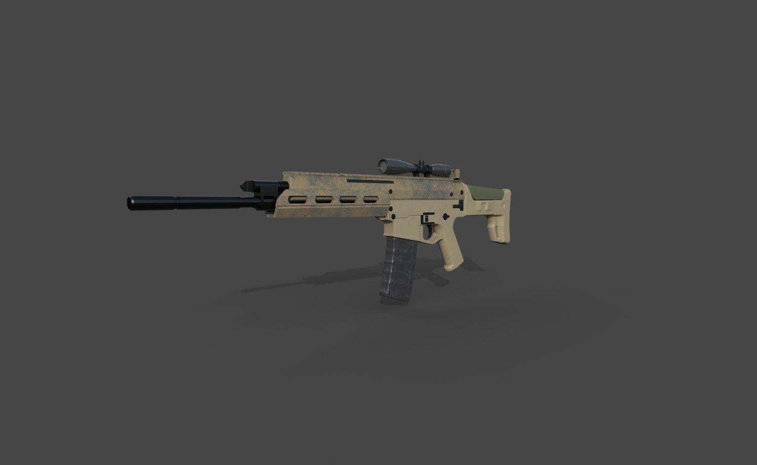 3D Rifle Models  Low-poly 3D model_3