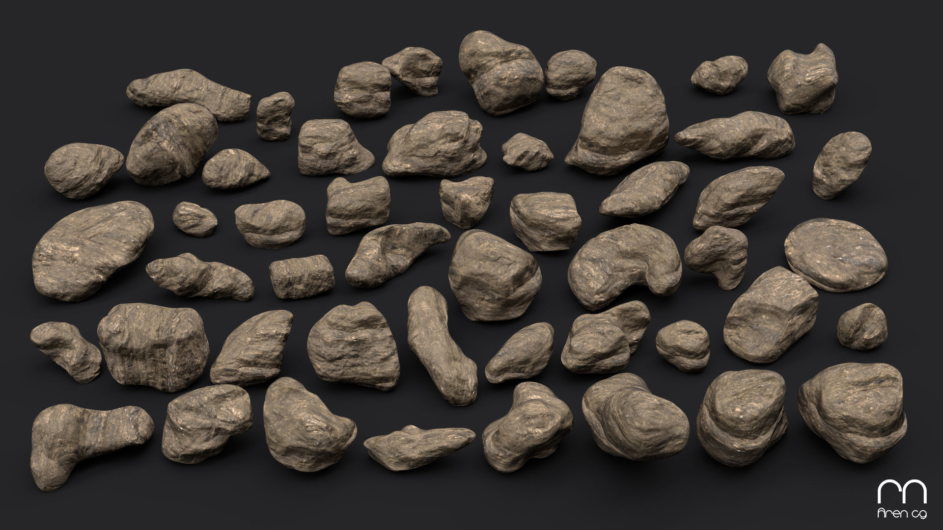 Ac Rocks -Unity Low-poly 3D model_4