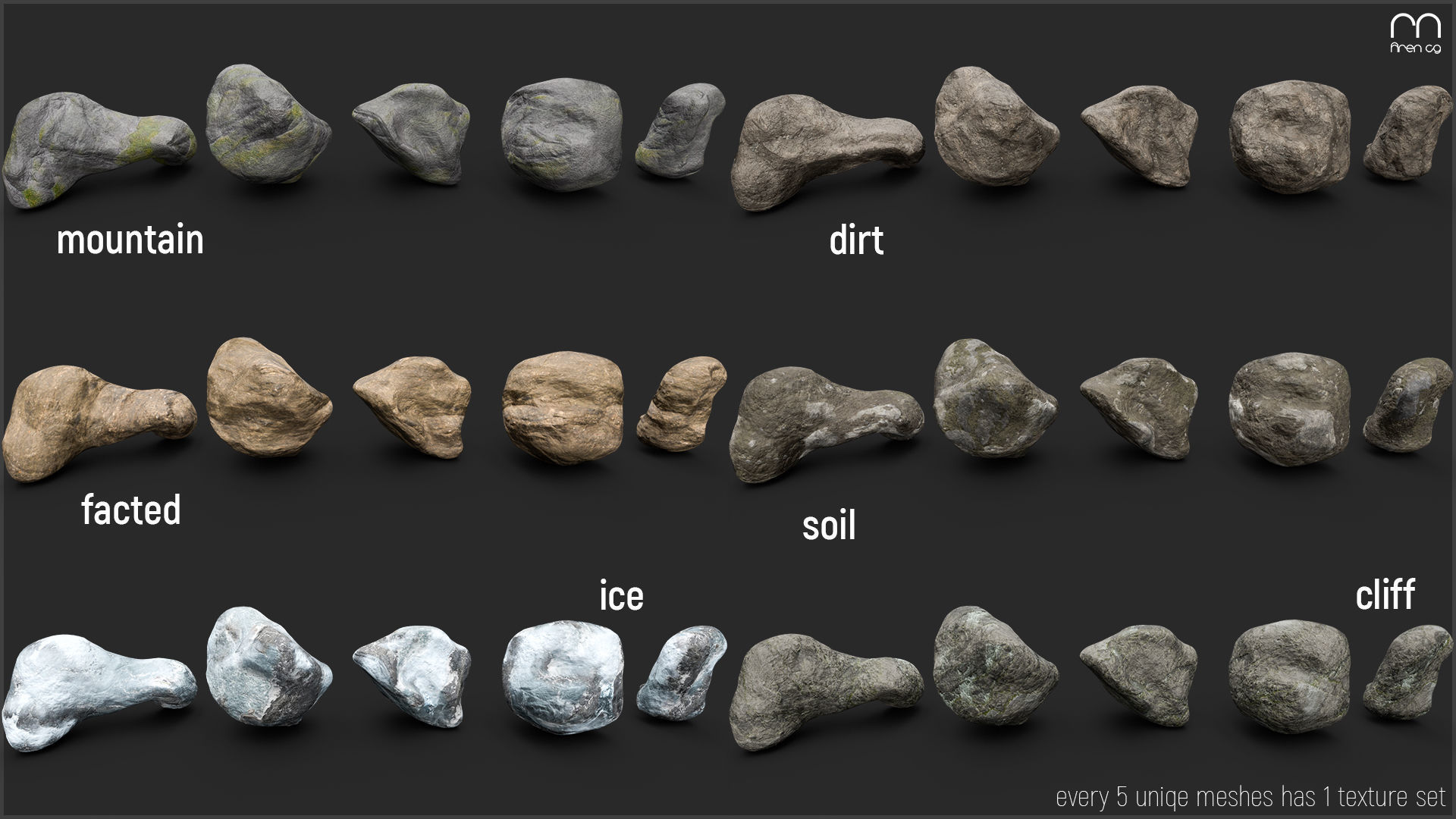 Ac Rocks -Unity Low-poly 3D model_9