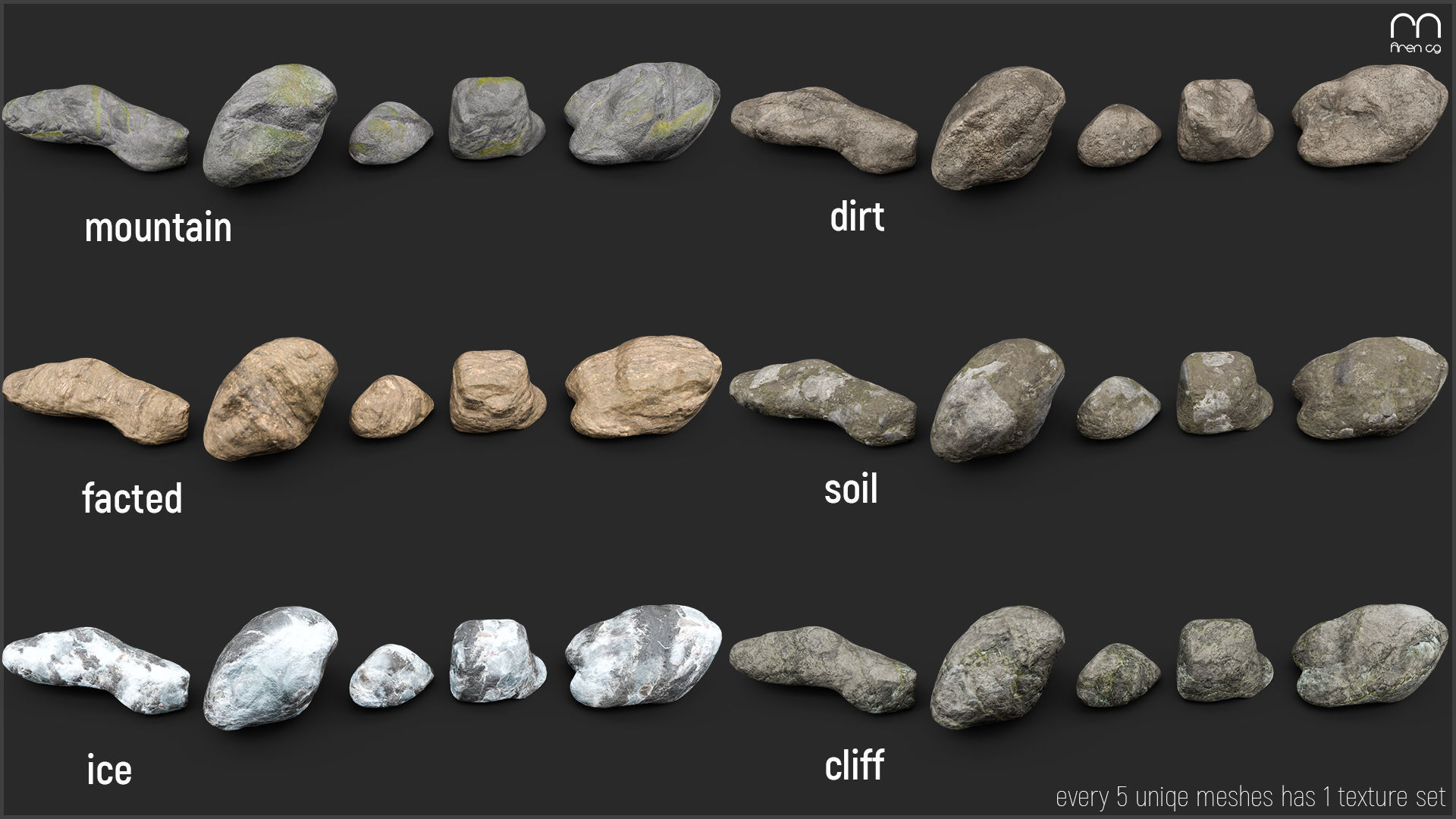 Ac Rocks -Unity Low-poly 3D model_16