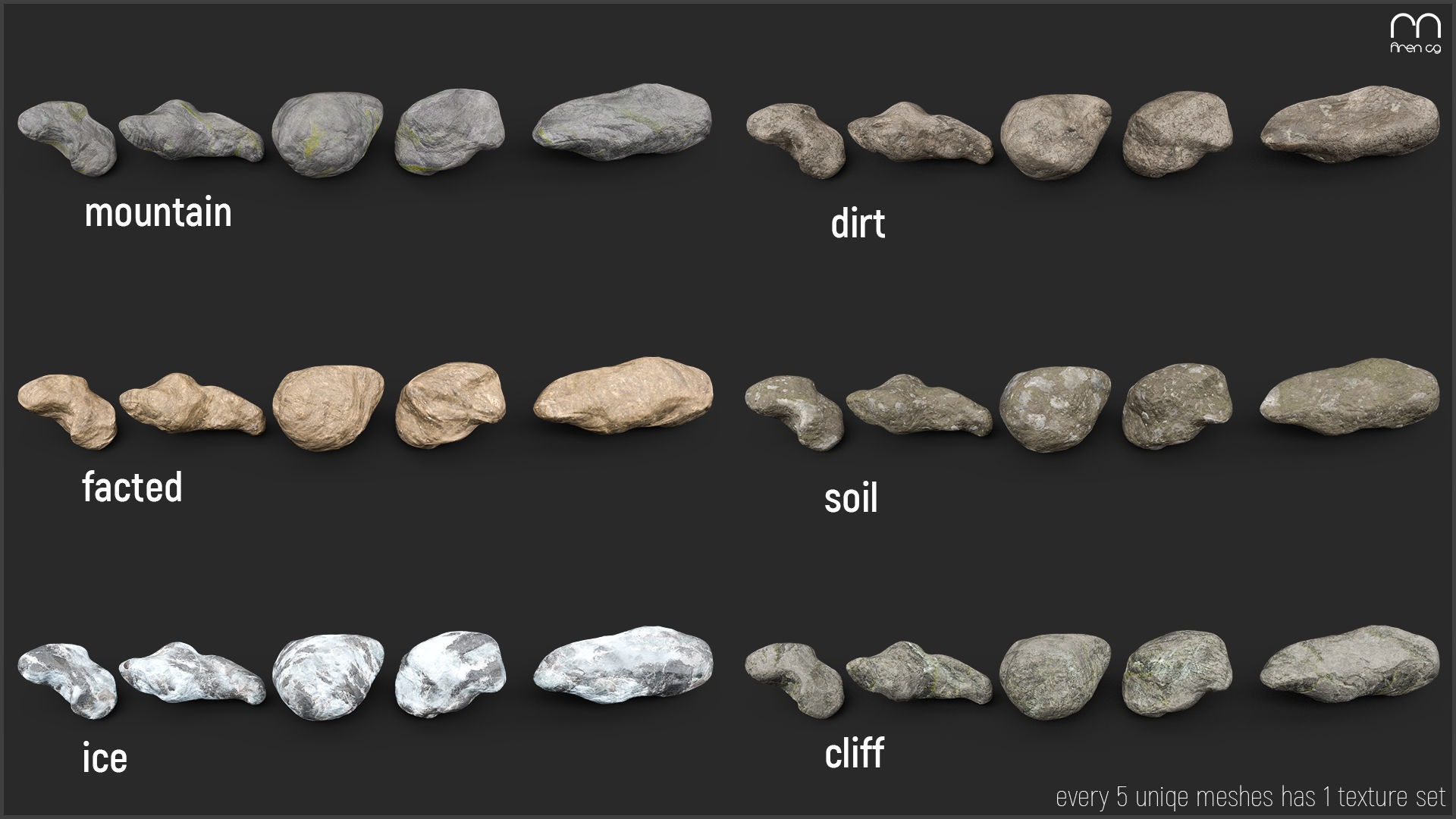 Ac Rocks -Unity Low-poly 3D model_12