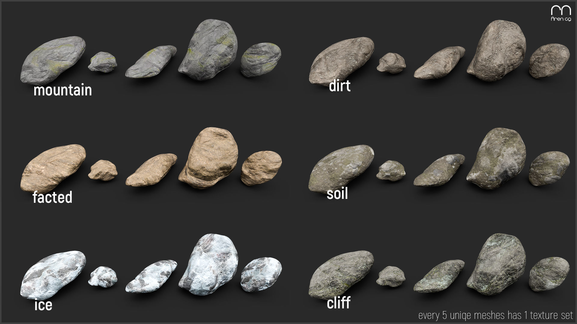 Ac Rocks -Unity Low-poly 3D model_17