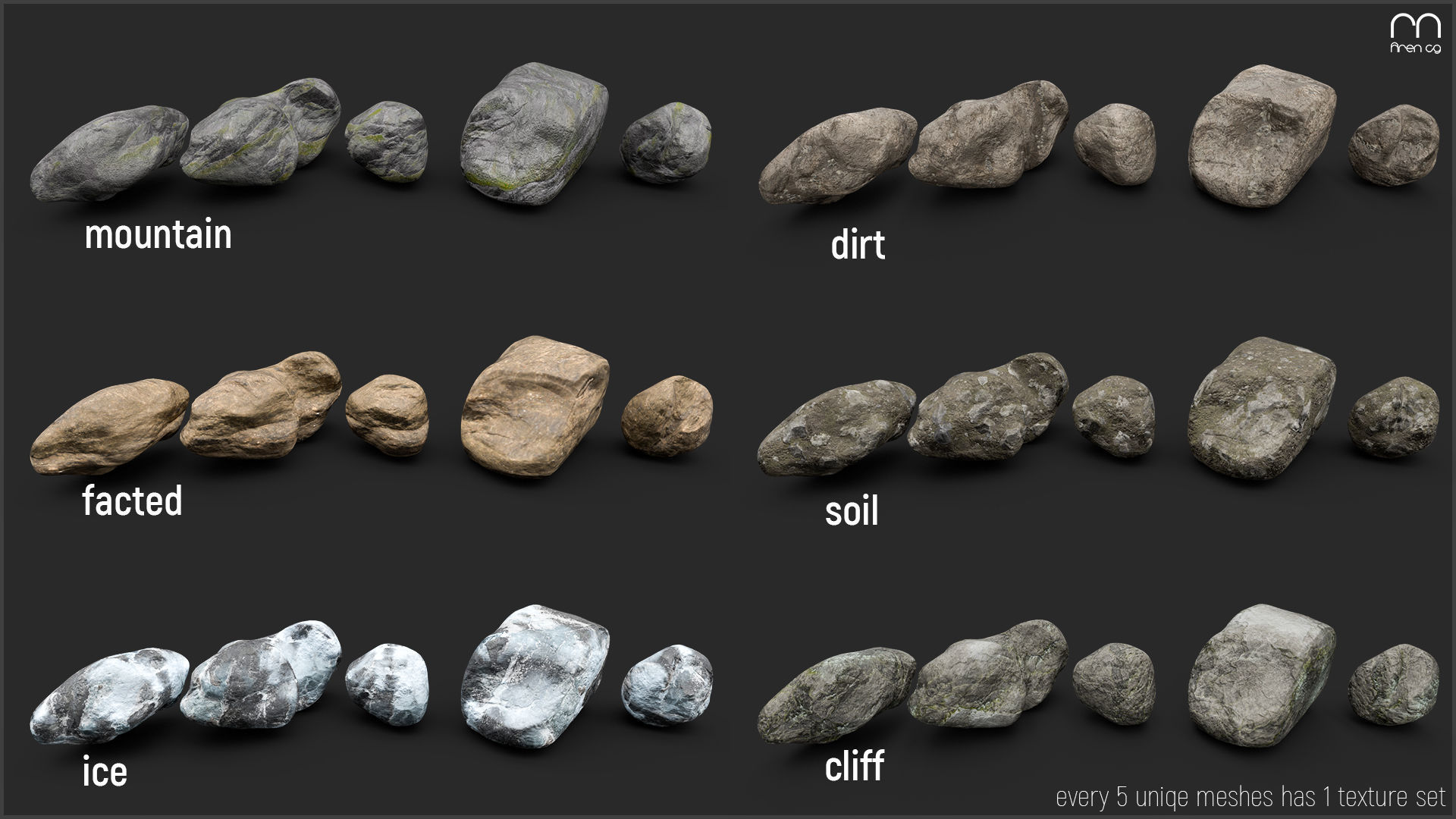 Ac Rocks -Unity Low-poly 3D model_11