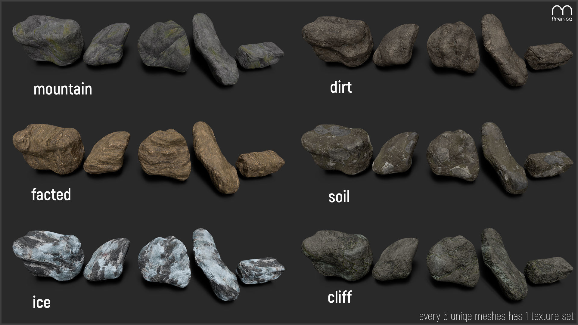 Ac Rocks -Unity Low-poly 3D model_10