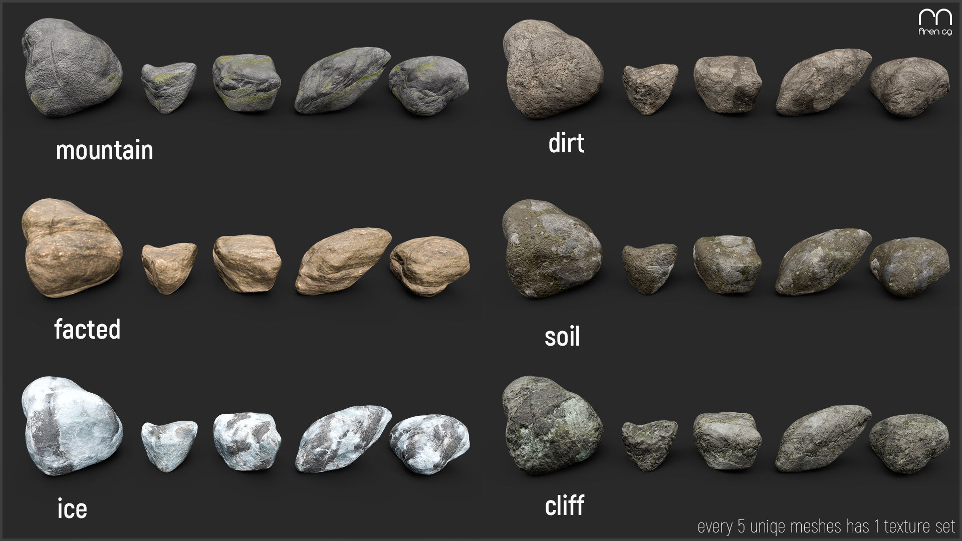 Ac Rocks -Unity Low-poly 3D model_15