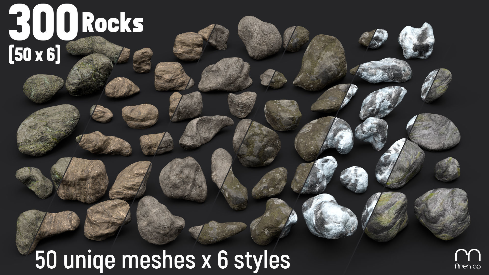 Ac Rocks -Unity Low-poly 3D model_1