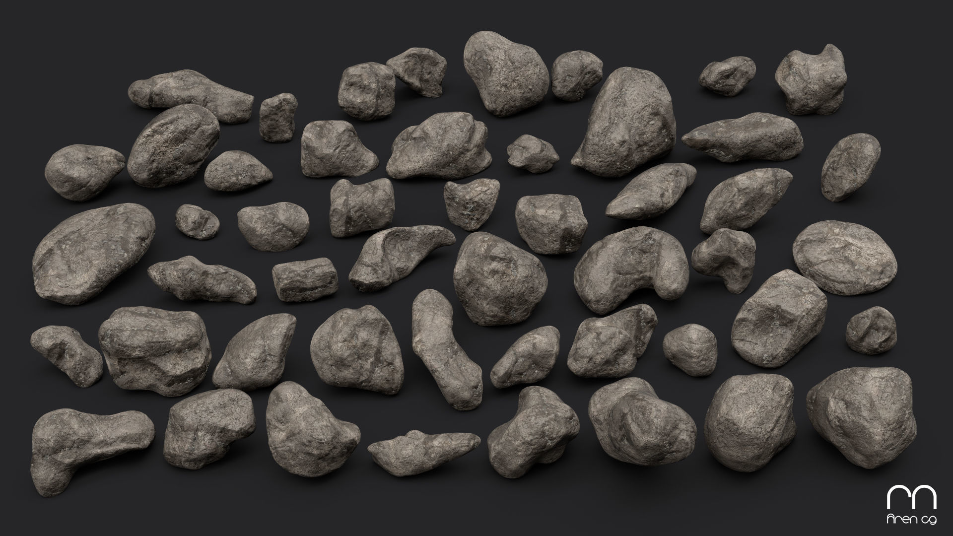 Ac Rocks -Unity Low-poly 3D model_3