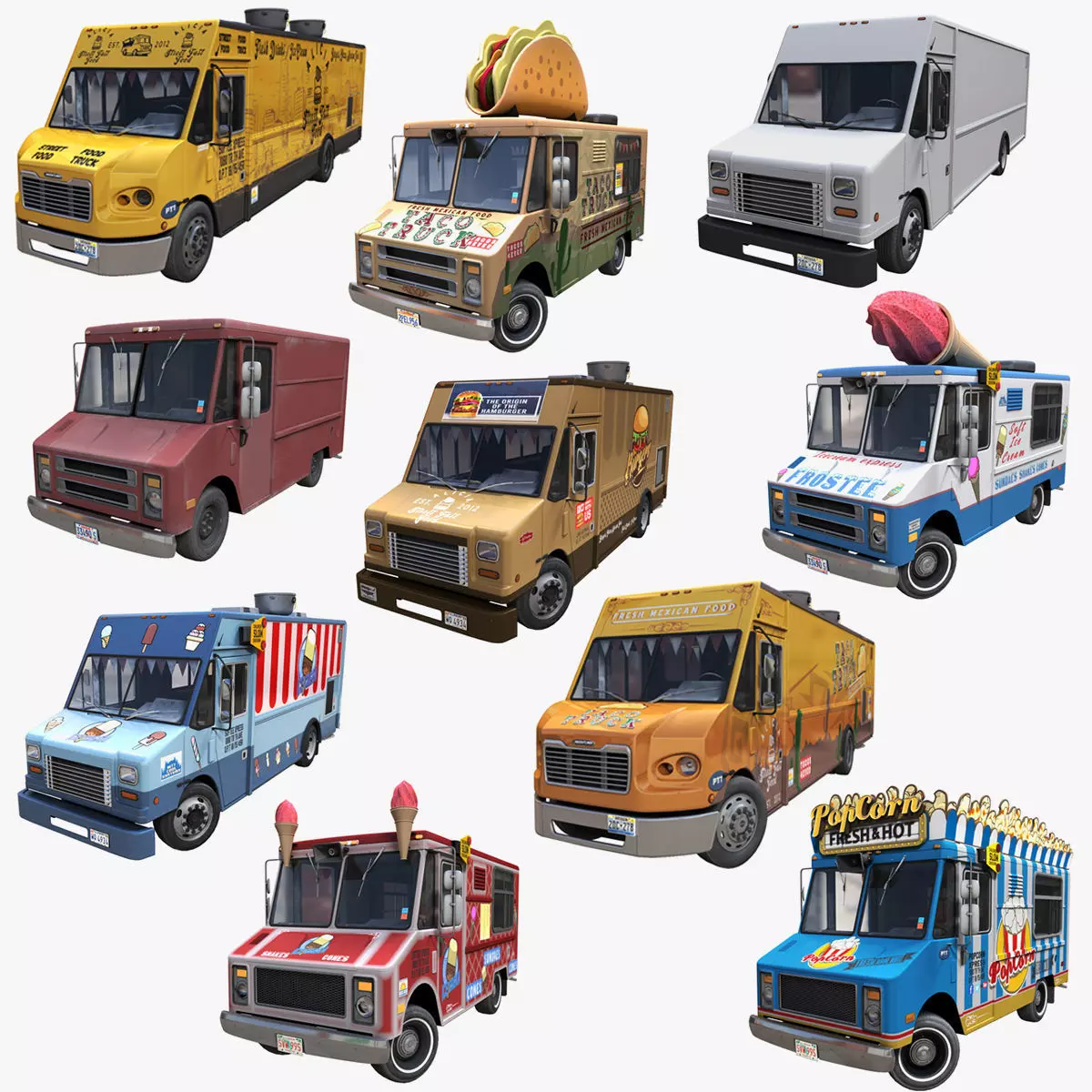 Food Trucks 3D Model Collection_0
