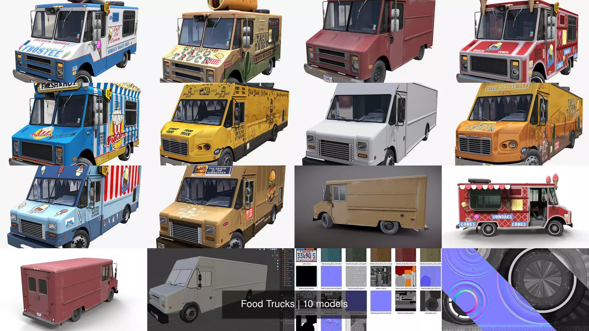 Food Trucks 3D Model Collection_3