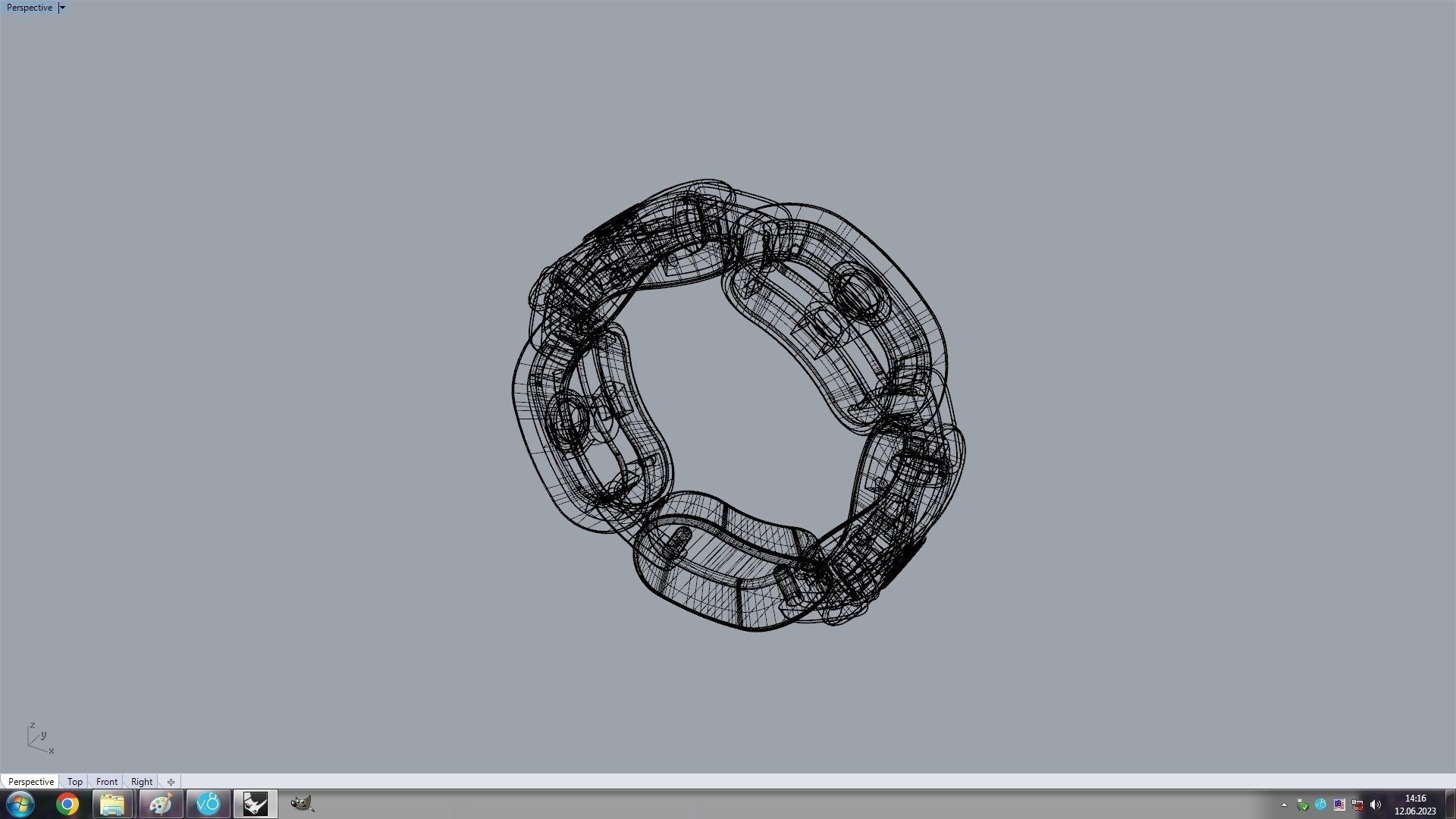 move link ring 17 5mm size 3D print model_5