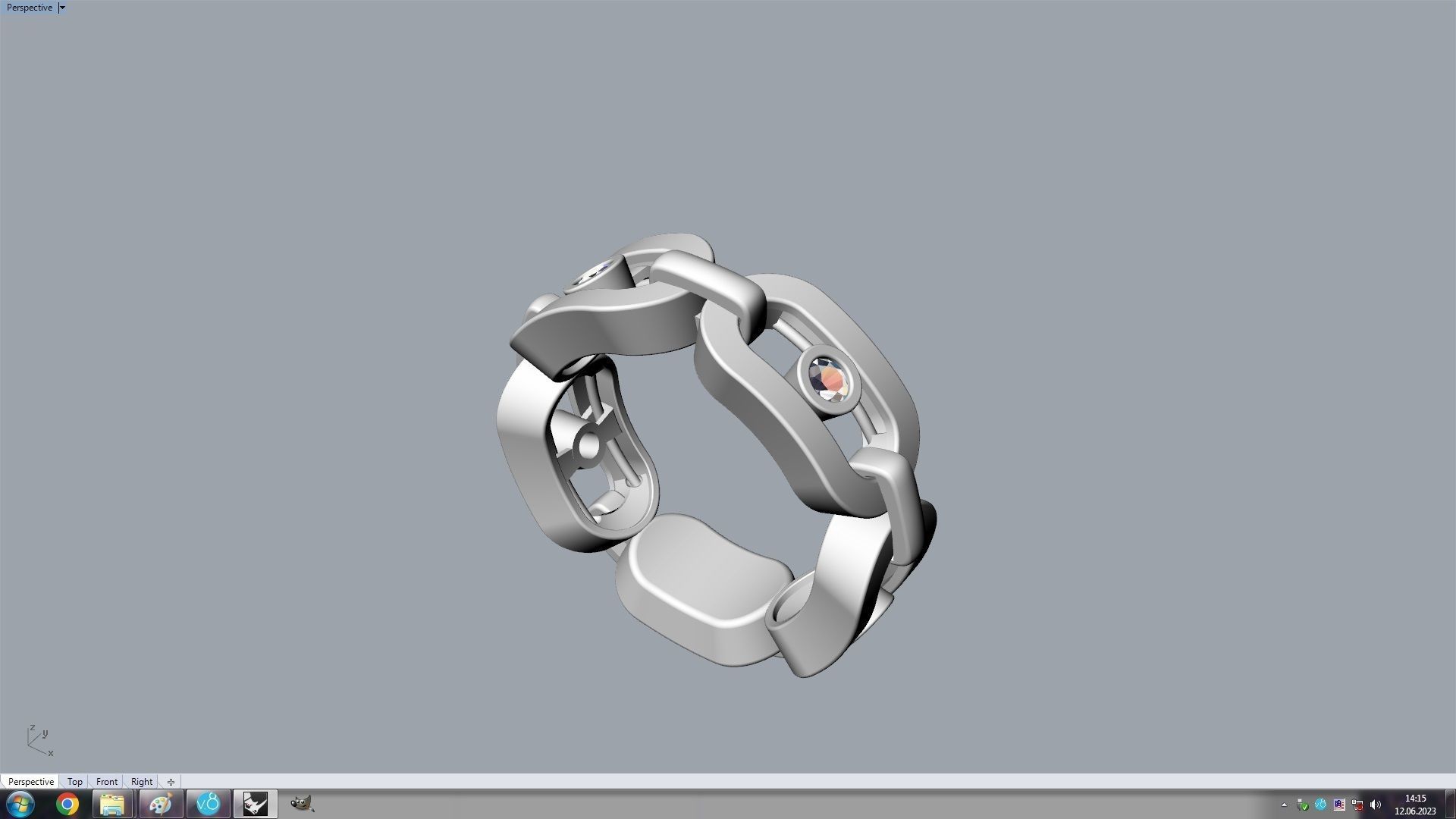 move link ring 17 5mm size 3D print model_4