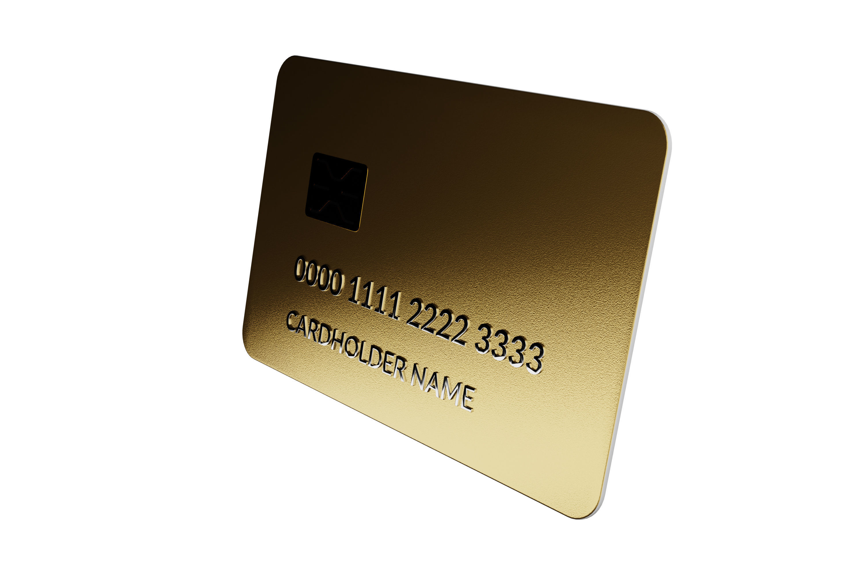 Gold bank credit card 3D model_1