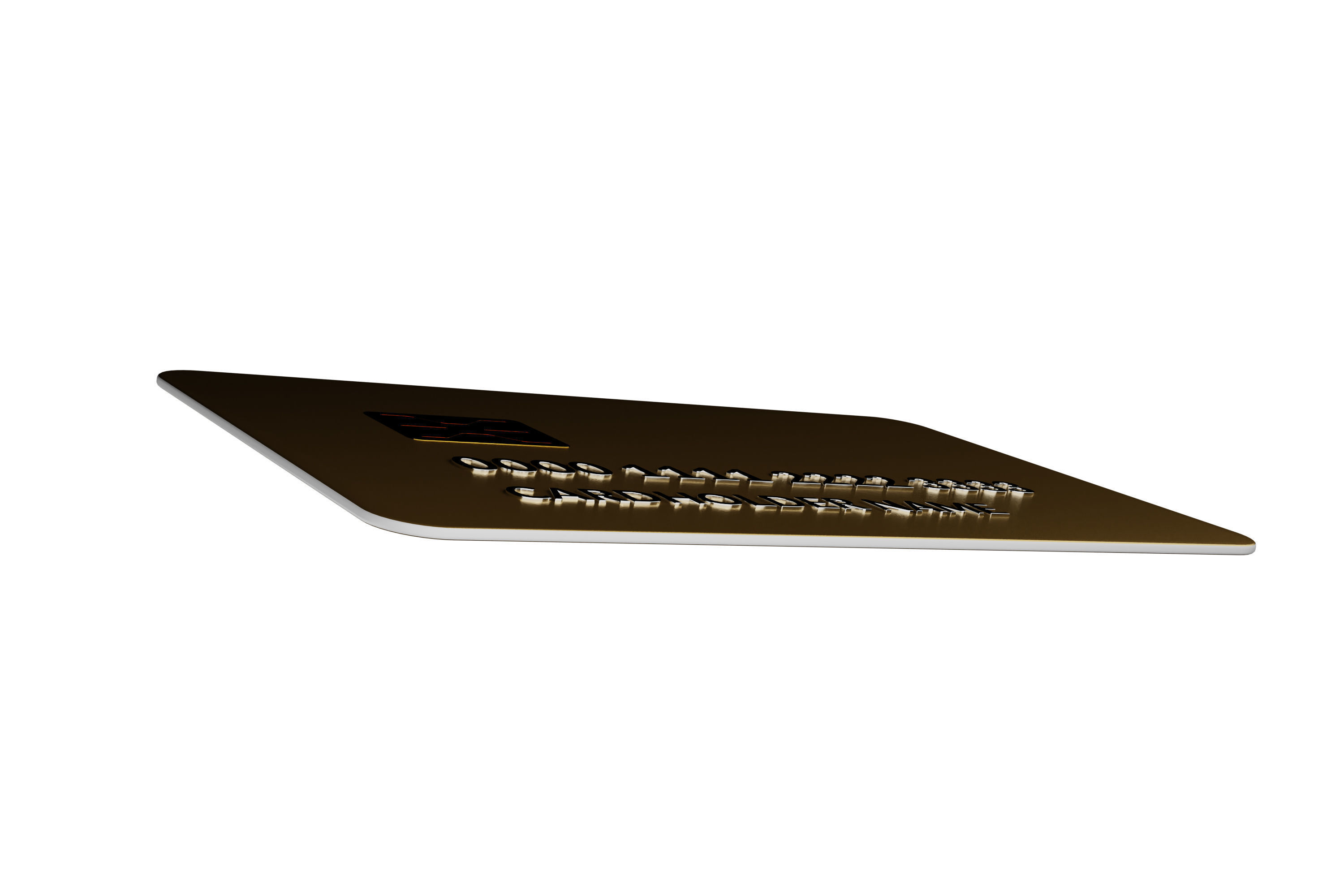 Gold bank credit card 3D model_3