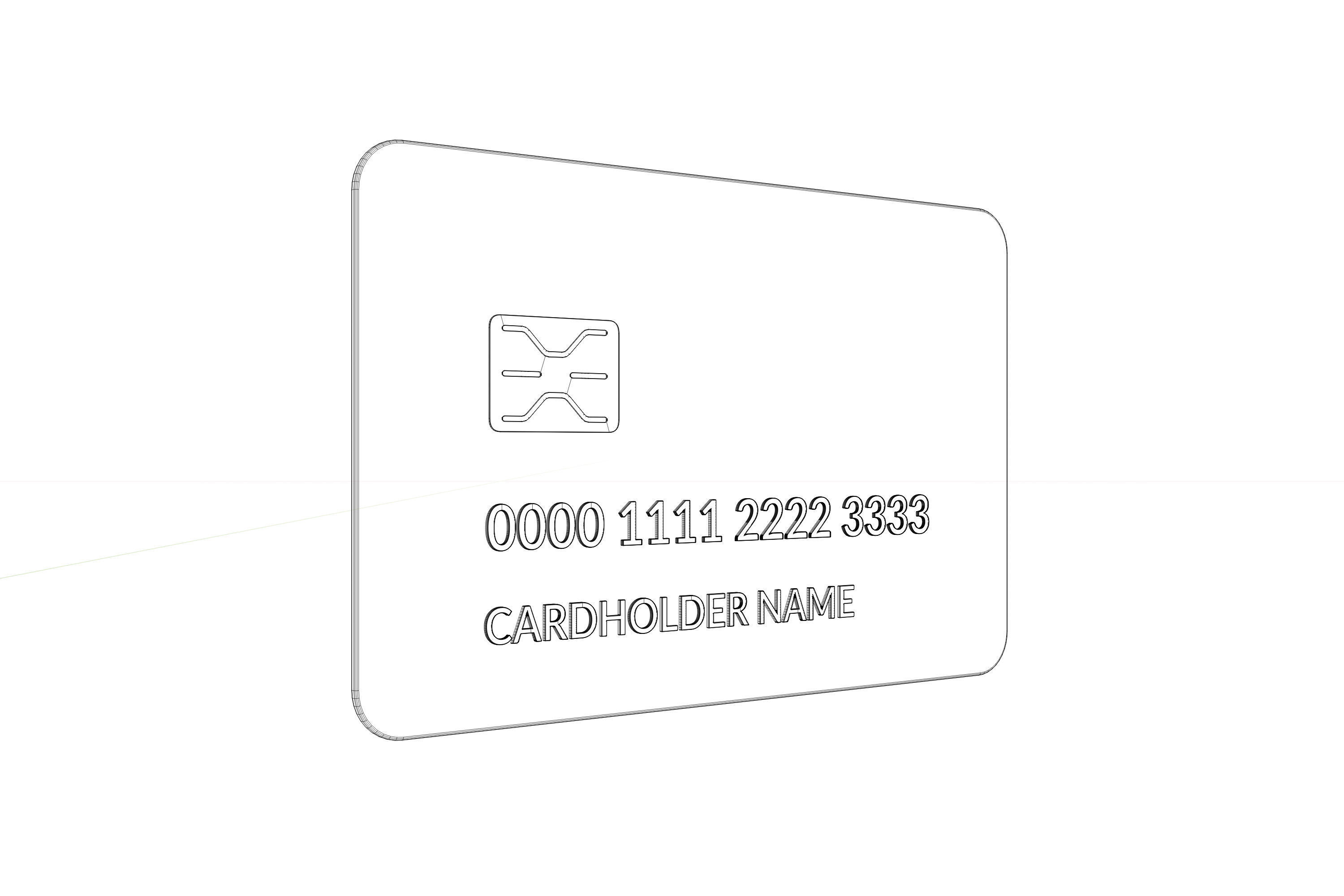 Gold bank credit card 3D model_5