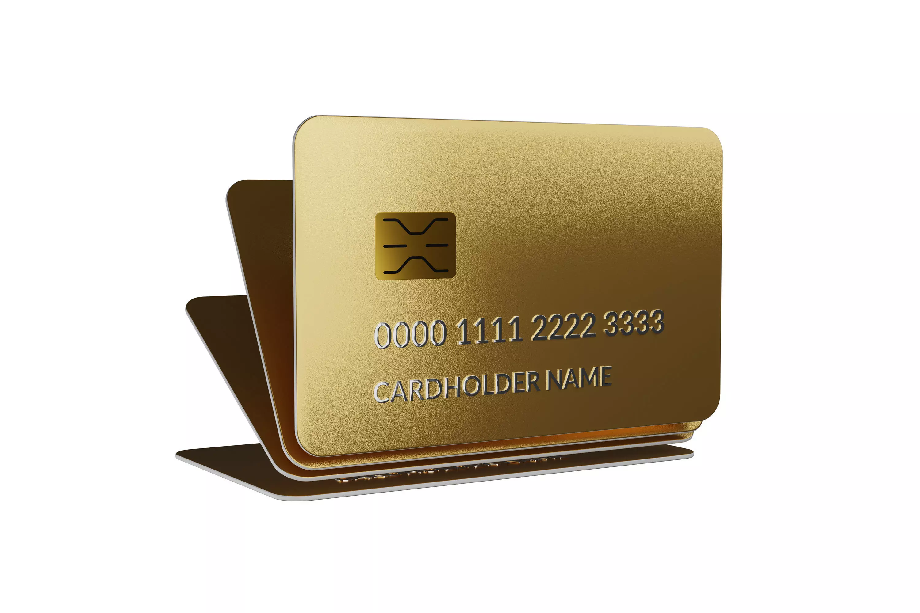 Gold bank credit card 3D model_0