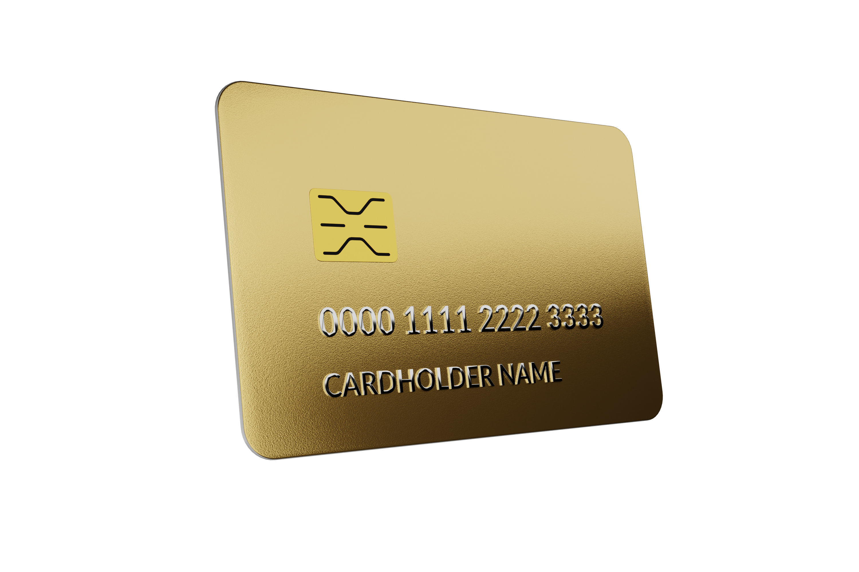 Gold bank credit card 3D model_2