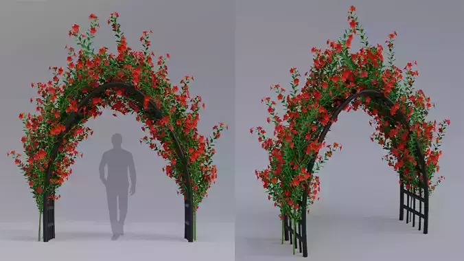 3d Gate With Flower 01 3D model