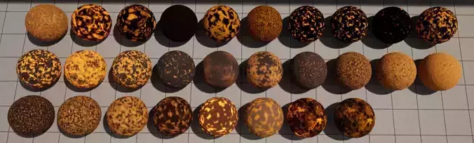 25 Emissive PBR  Lava Texture Pack Texture