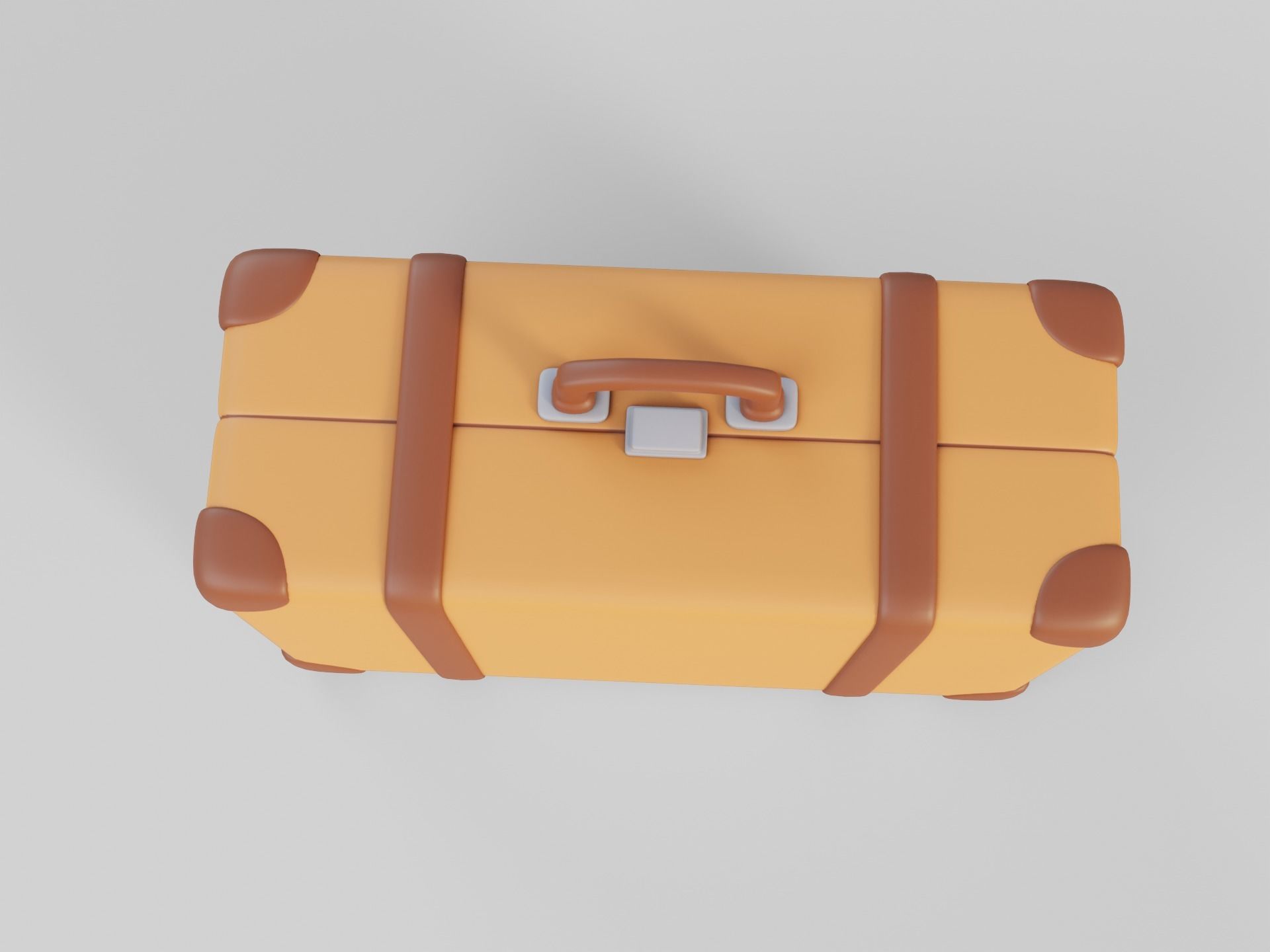 Cartoon Style Hotel Trolley and Suitcase 3D model_7