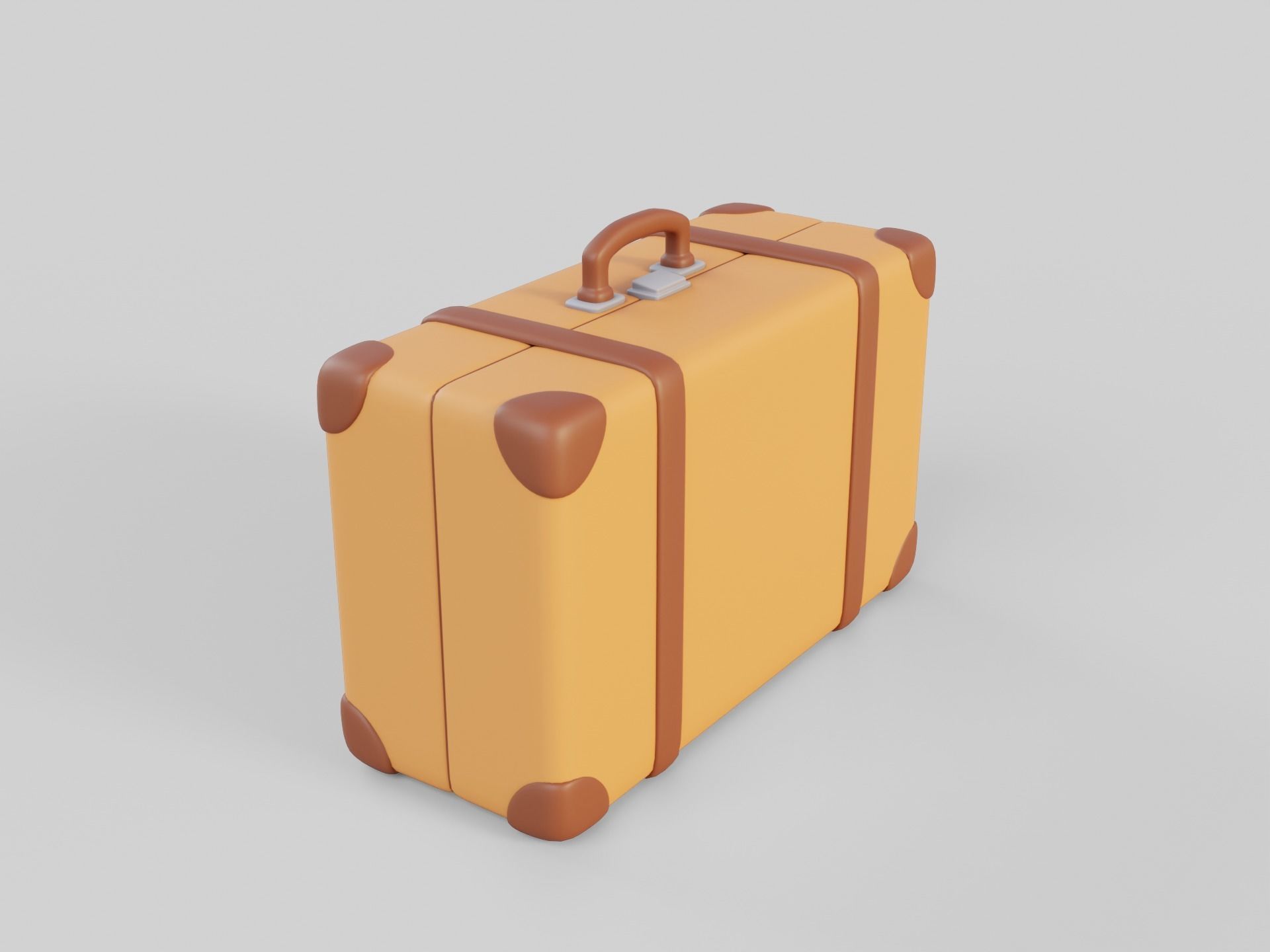 Cartoon Style Hotel Trolley and Suitcase 3D model_6