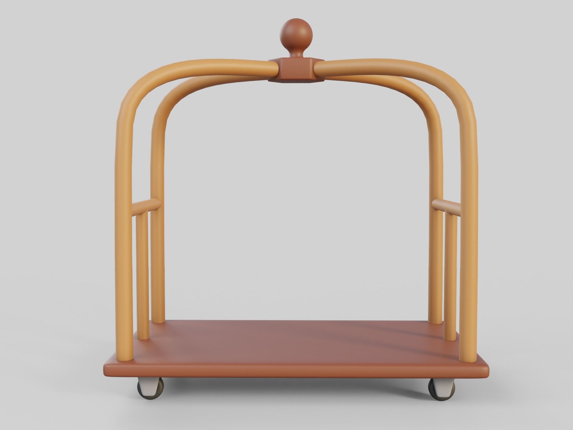 Cartoon Style Hotel Trolley and Suitcase 3D model_3