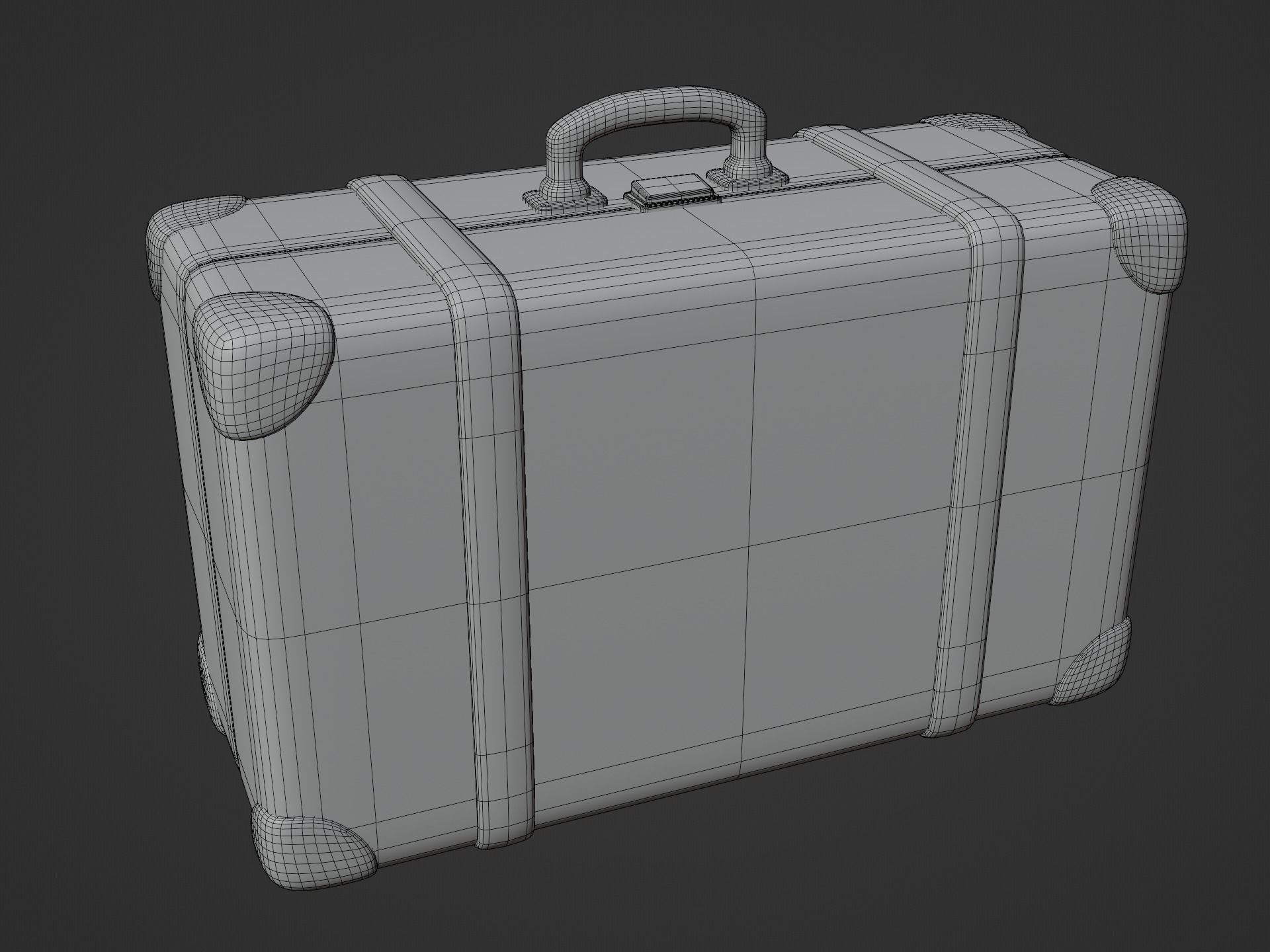 Cartoon Style Hotel Trolley and Suitcase 3D model_8