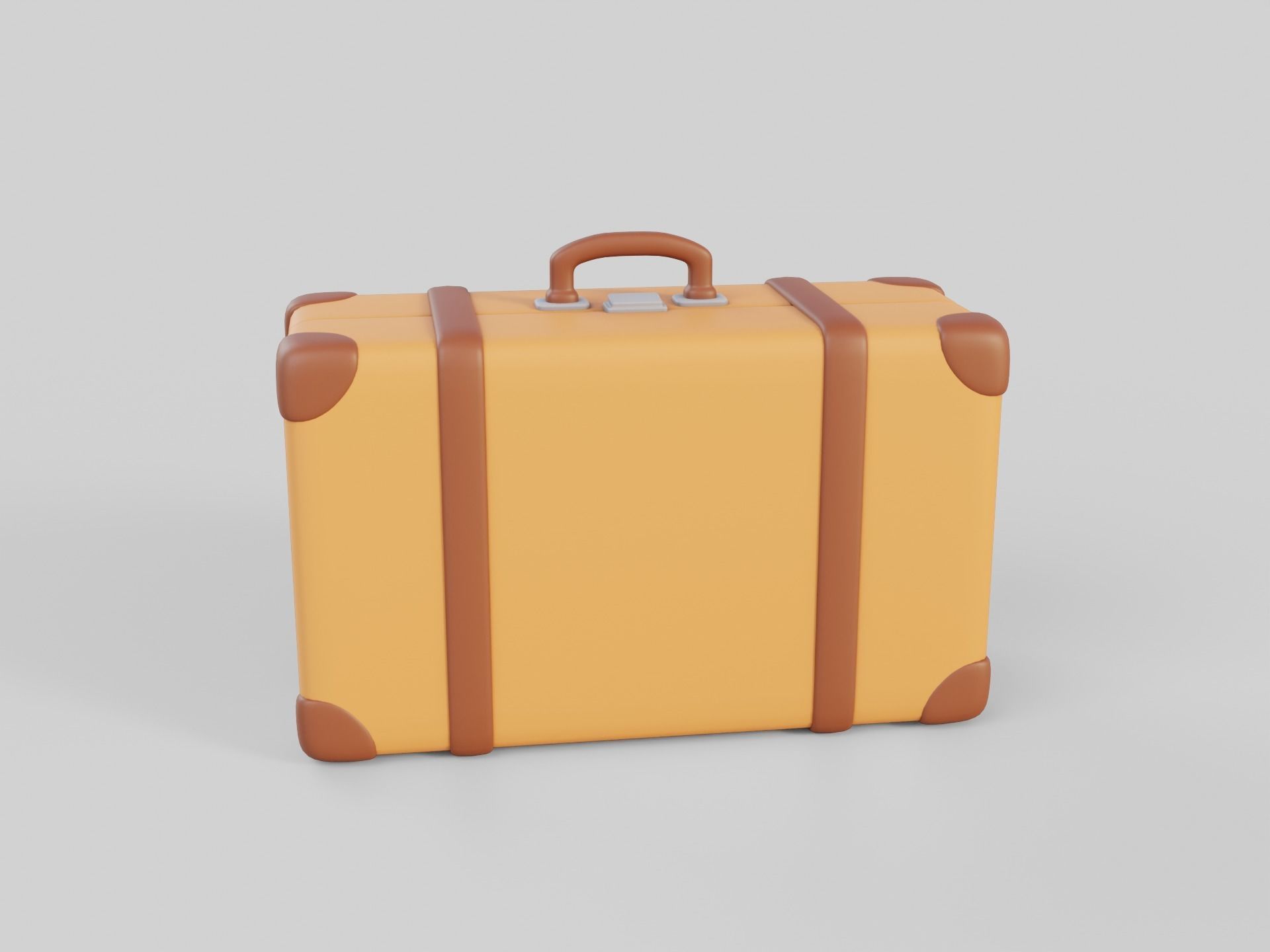 Cartoon Style Hotel Trolley and Suitcase 3D model_5