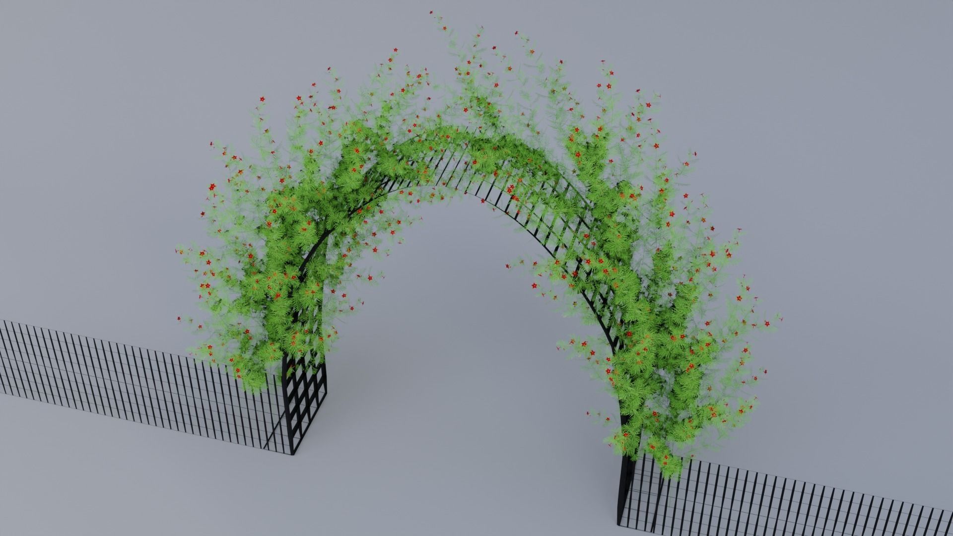 3d Gate With Flower 02 3D model_1