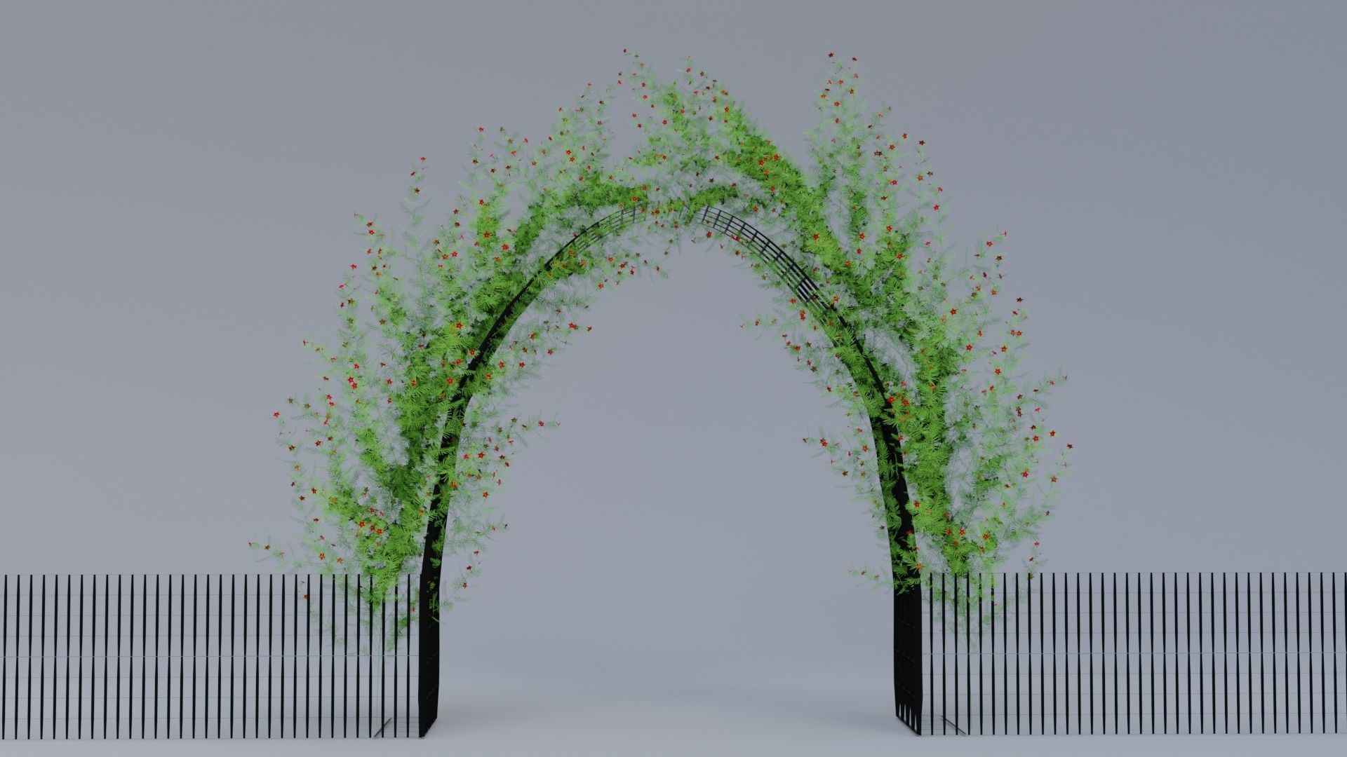 3d Gate With Flower 02 3D model_2