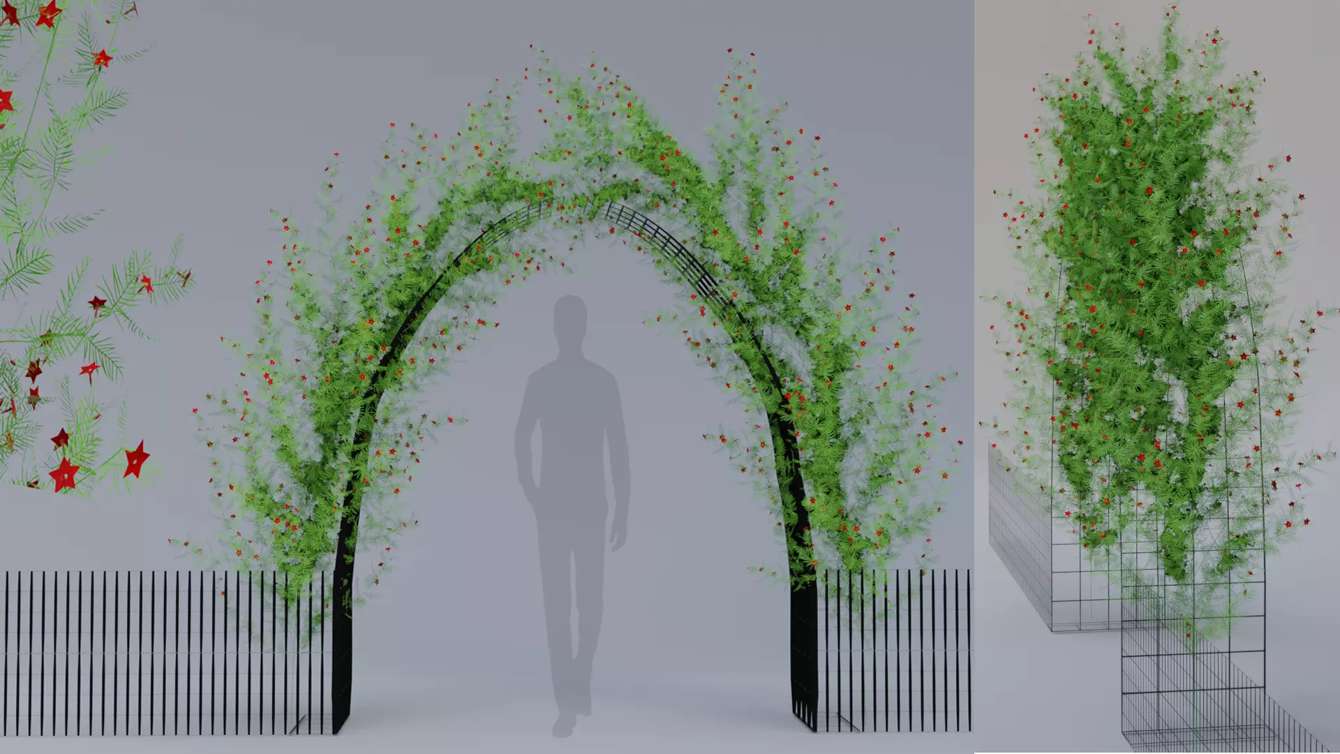 3d Gate With Flower 02 3D model_0