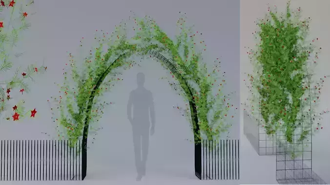 3d Gate With Flower 02 3D model