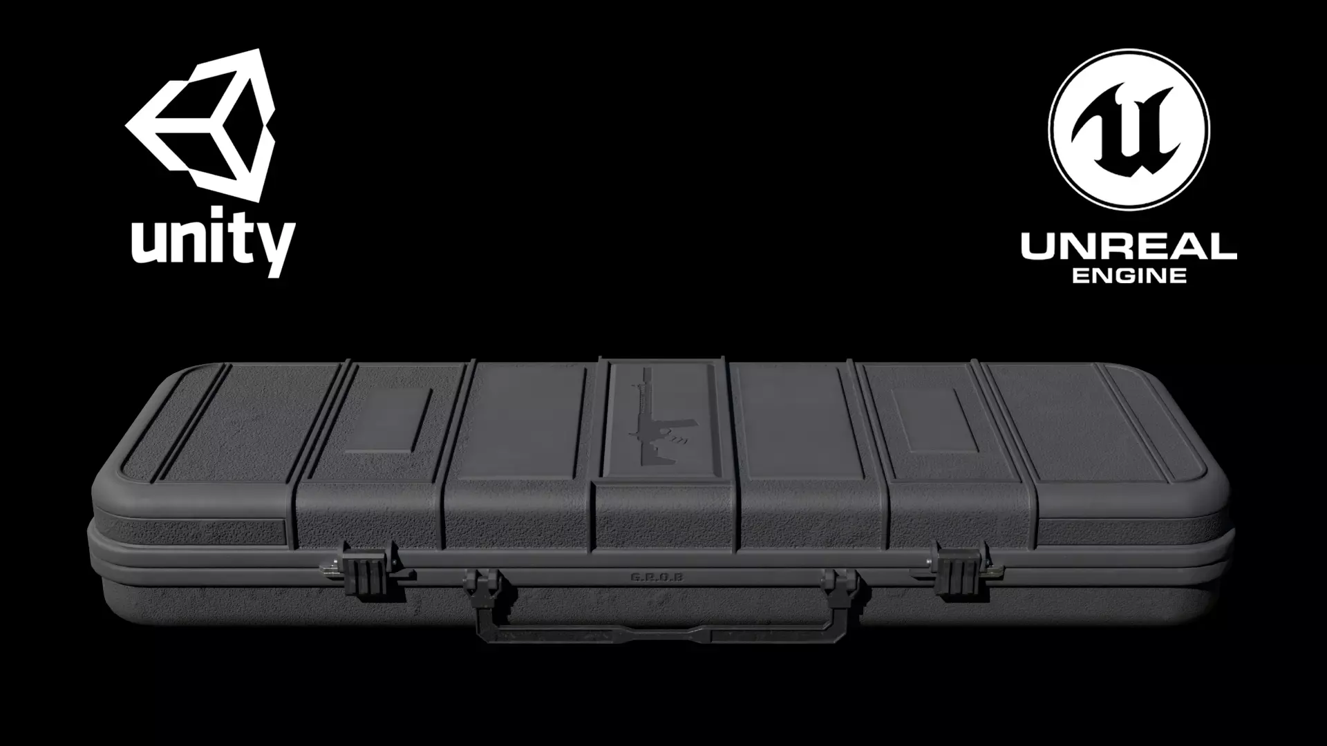 Large weapon case Low-poly 3D model_0