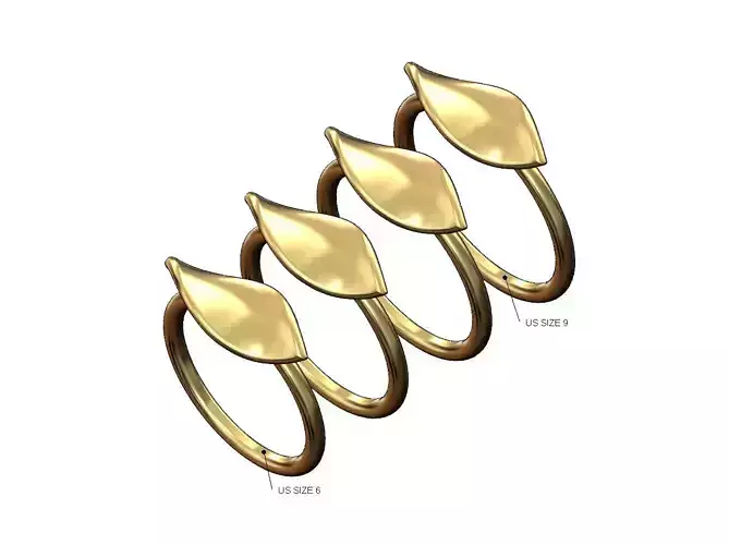 Twisted leaf statement band US sizes 6to9