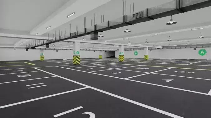 free car parking lot Free low-poly 3D model