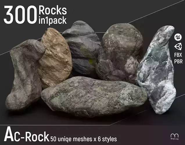 Ac rock - unreal engine  Low-poly 3D model